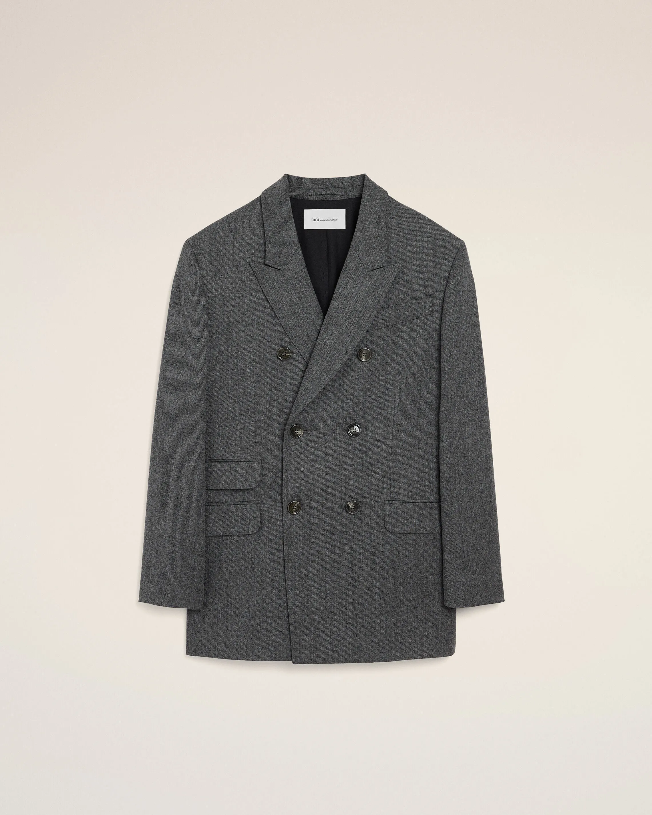 Veste grise double boutonnage en laine sold by Ami