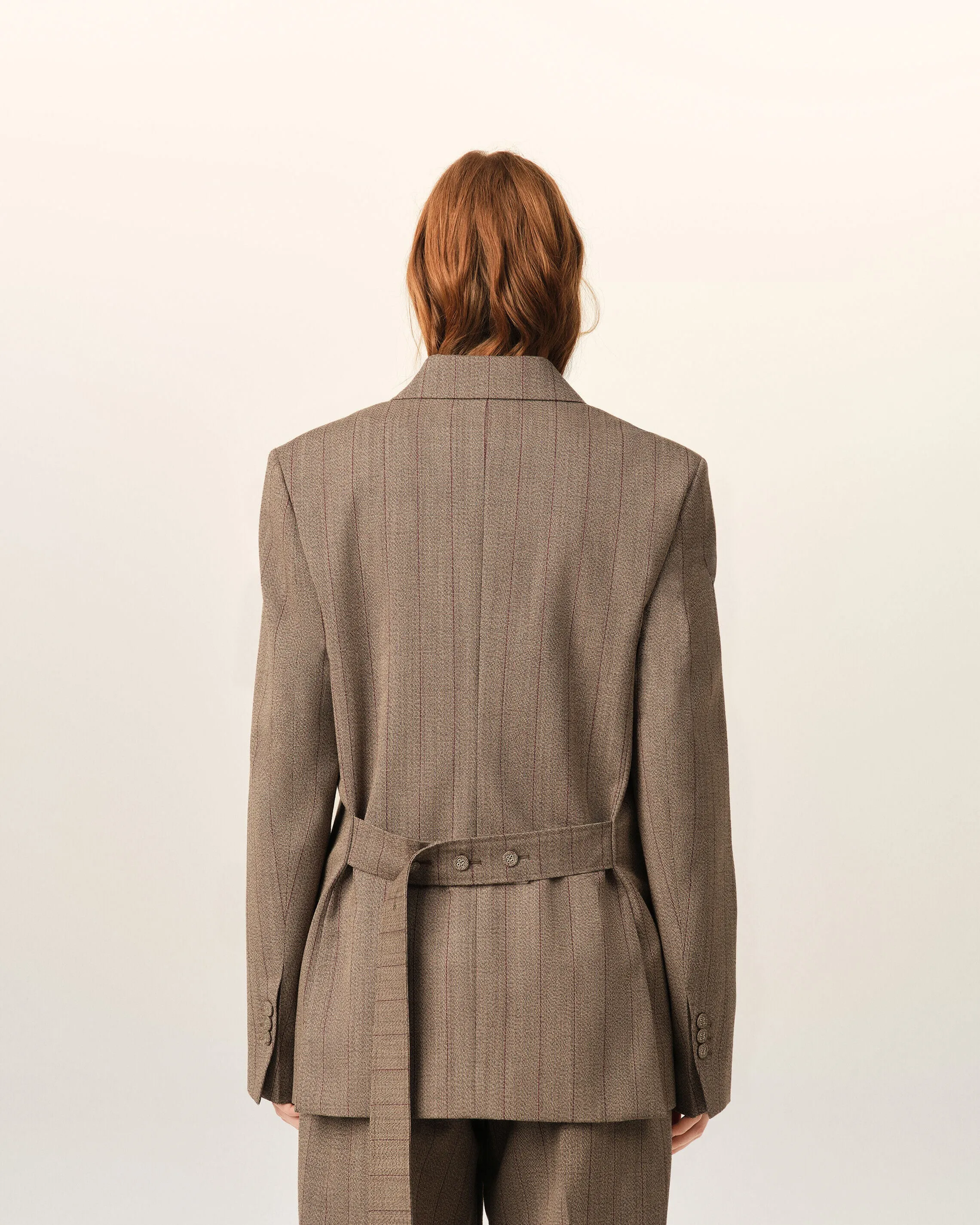 Veste rayée marron double boutonnage en laine sold by Ami product image thumbnail 5