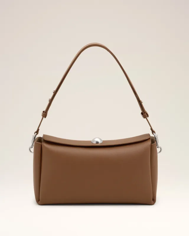 Sac Carrousel moyen marron en cuir de veau made by Ami