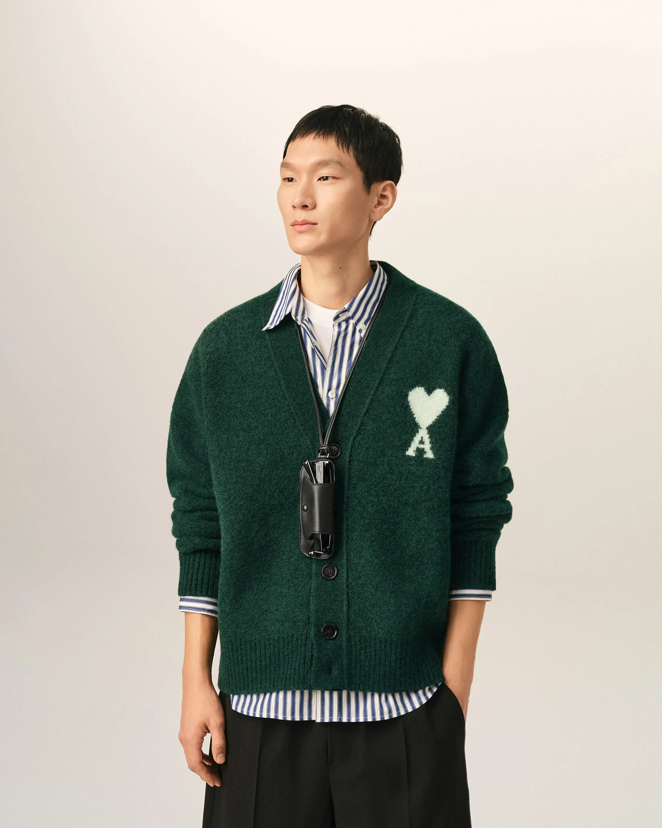 Cardigan vert en alpaga Ami de Coeur sold by Ami product image thumbnail 2