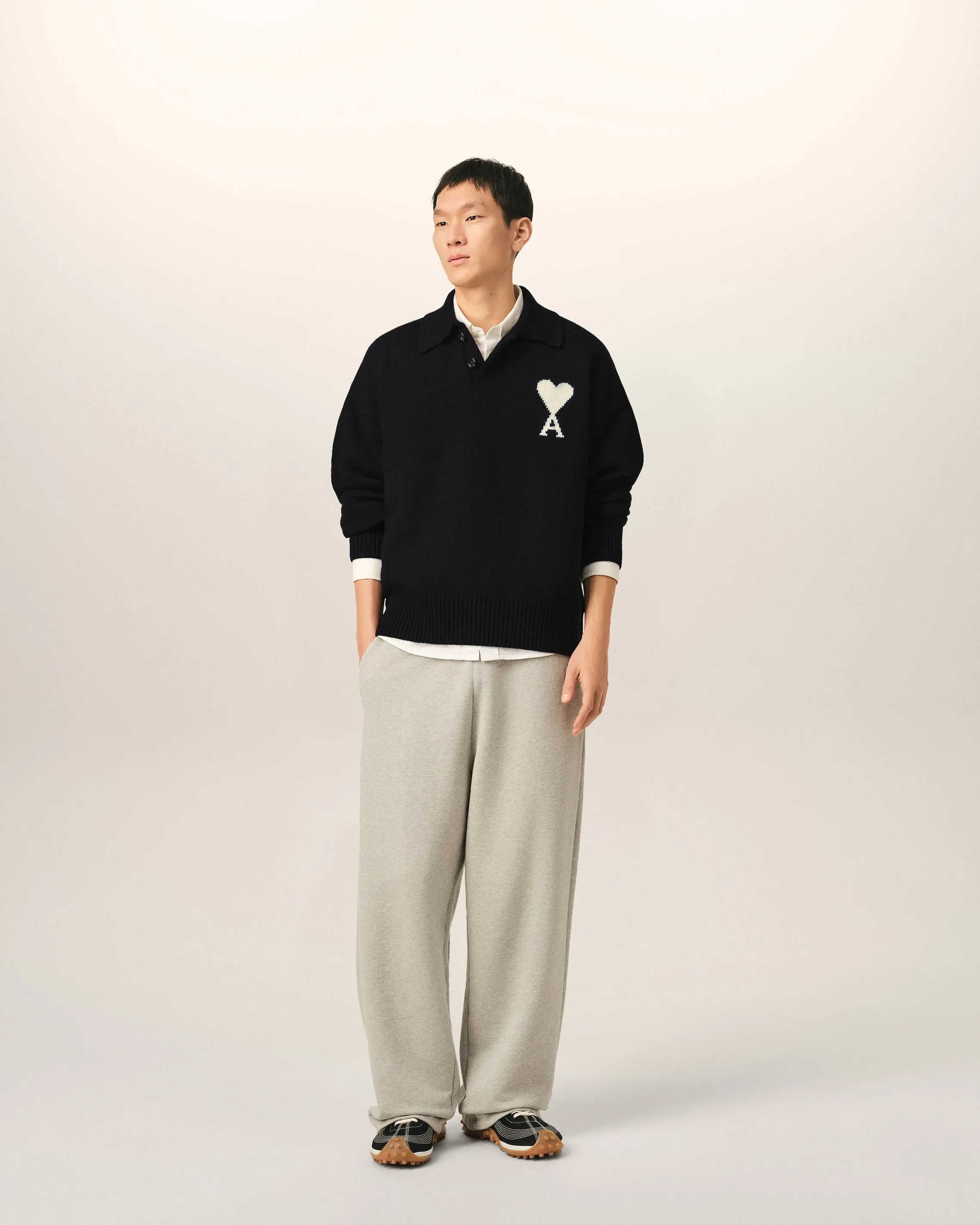 Polo noir en laine Ami de Coeur sold by Ami product image thumbnail 3