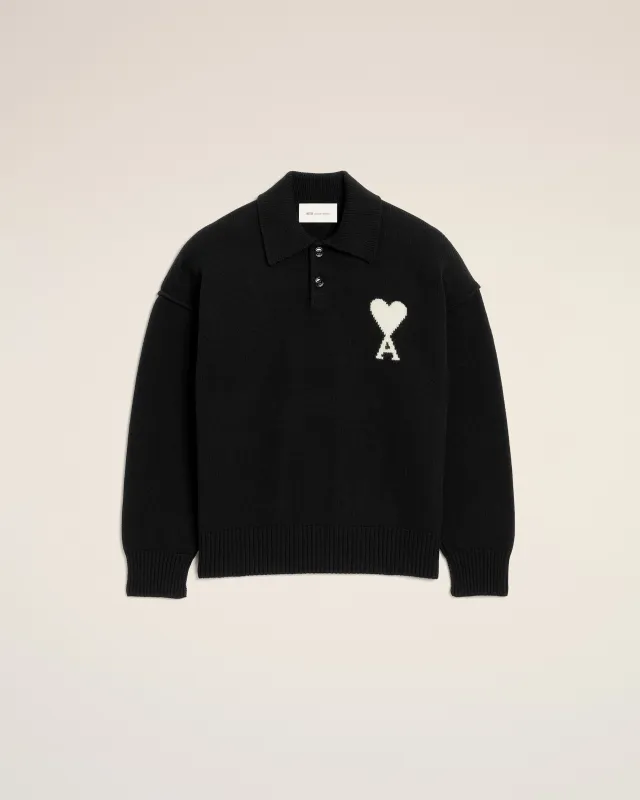 Polo noir en laine Ami de Coeur made by Ami