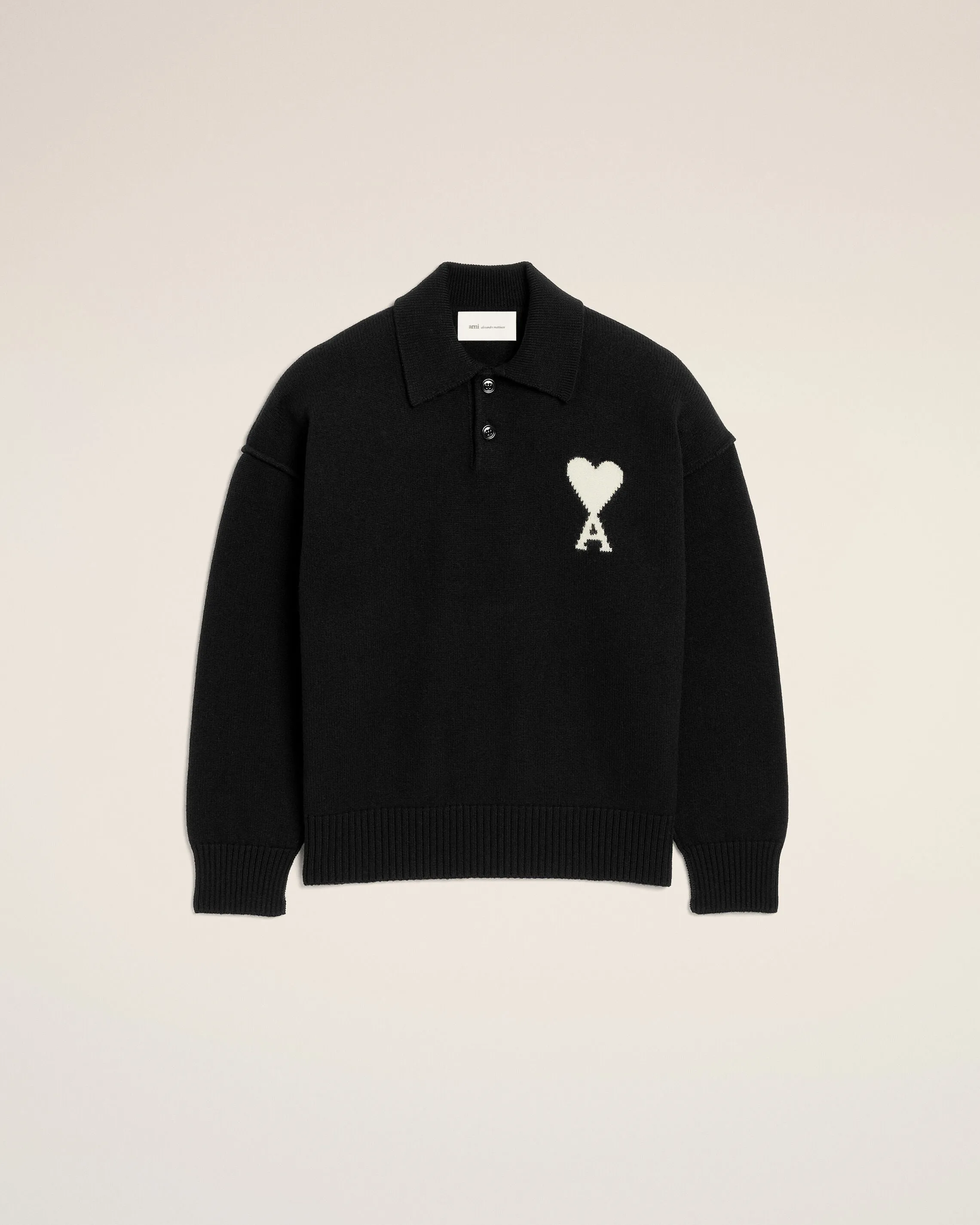 Polo noir en laine Ami de Coeur sold by Ami