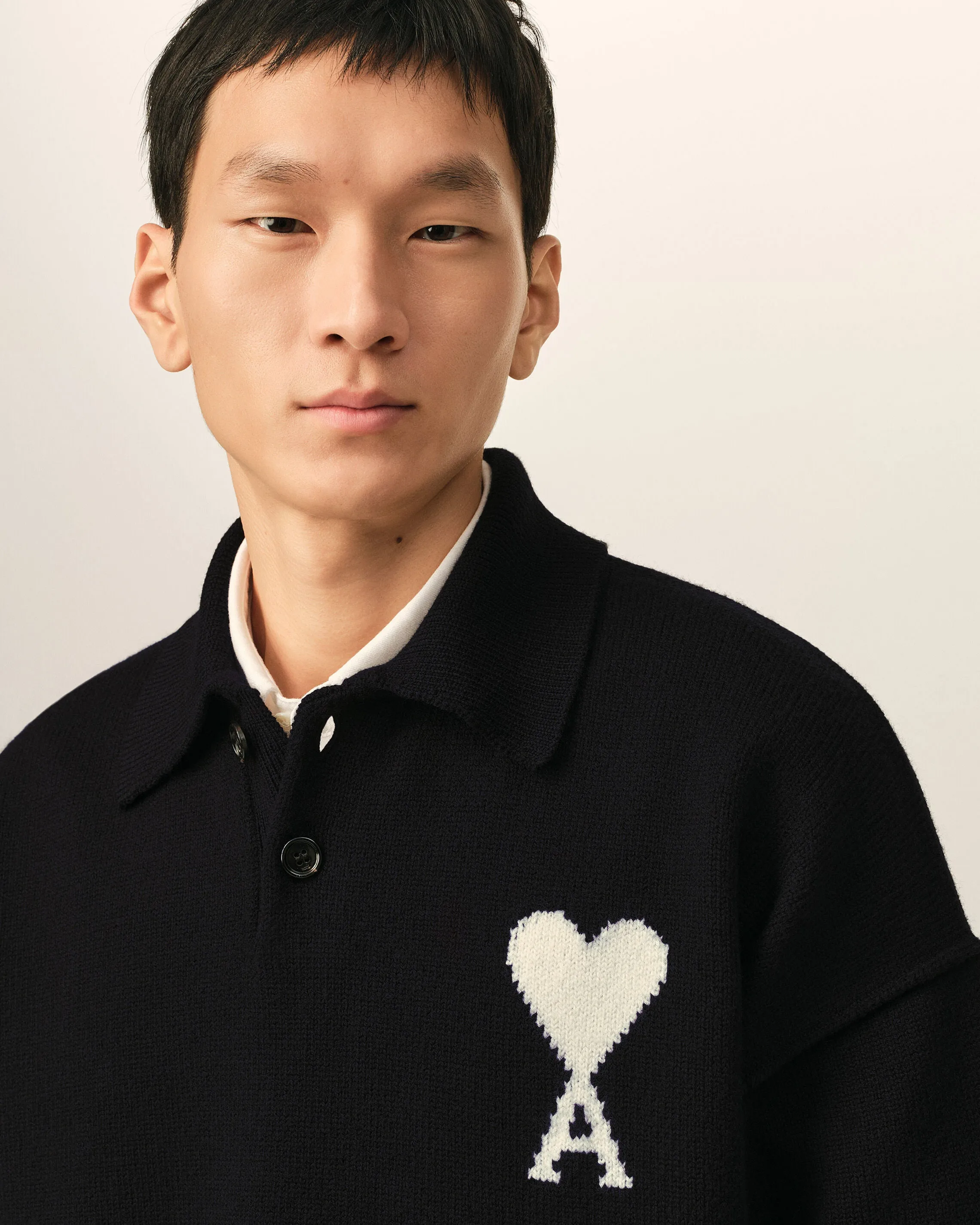 Polo noir en laine Ami de Coeur sold by Ami product image thumbnail 4