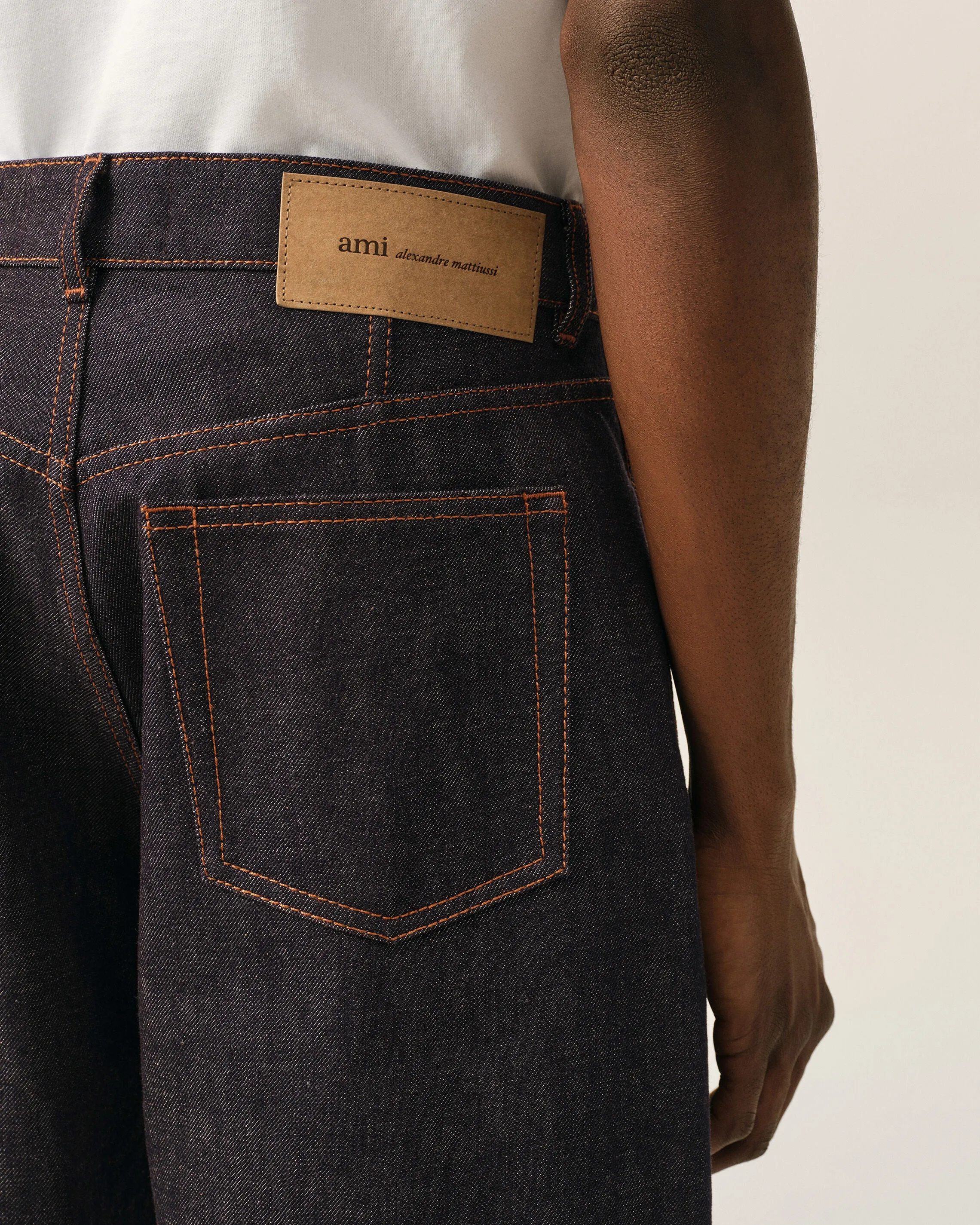 Jean bleu coupe baggy en coton sold by Ami product image thumbnail 5