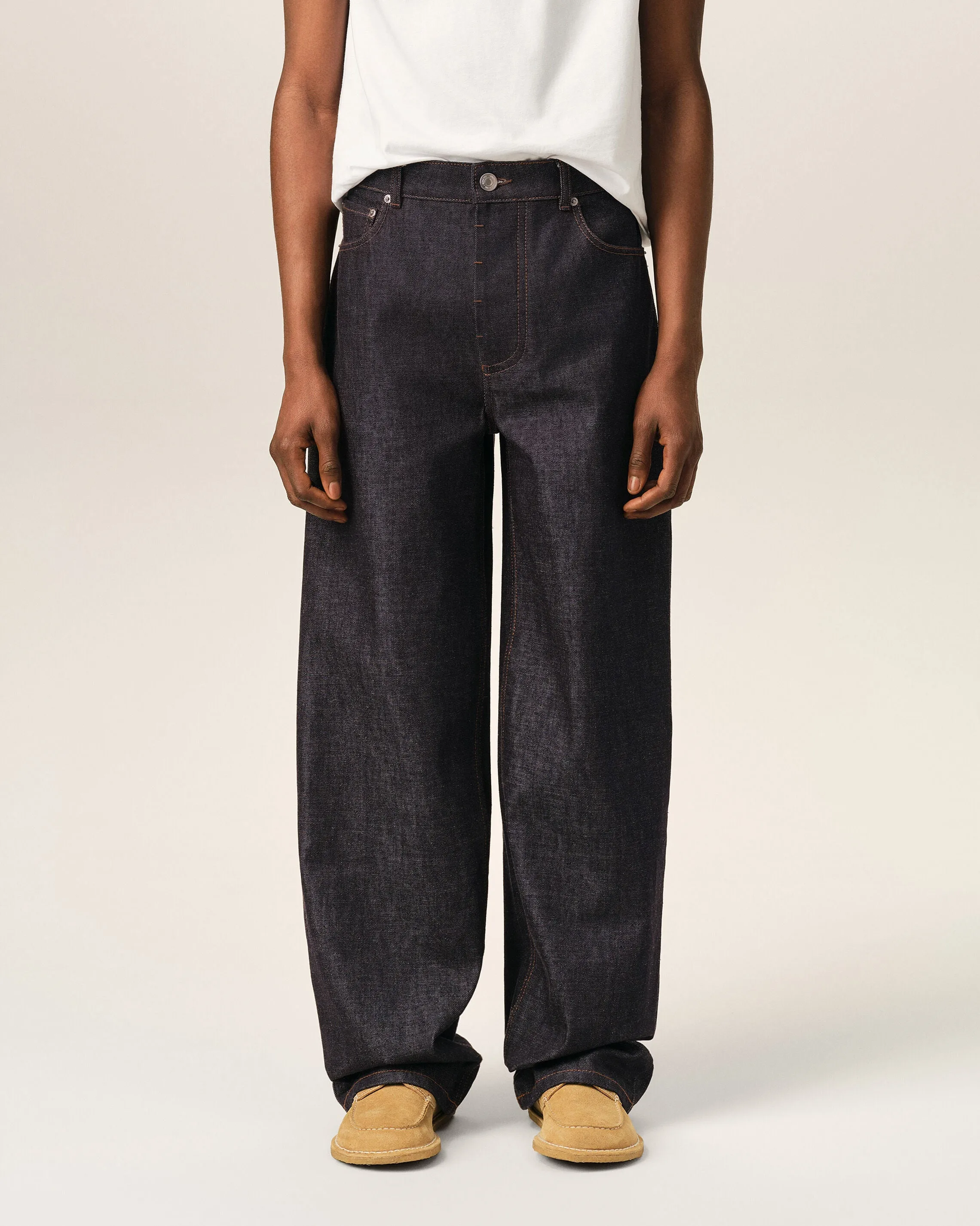 Jean bleu coupe baggy en coton sold by Ami product image thumbnail 3
