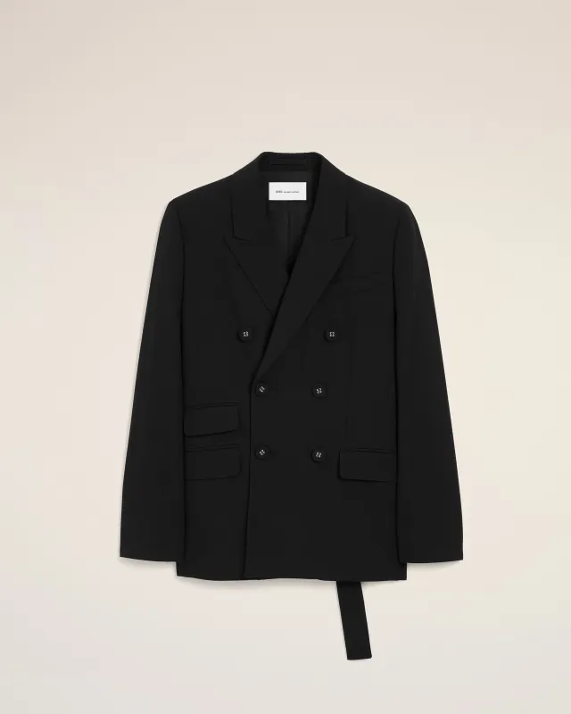 Veste noire double boutonnage en laine made by Ami