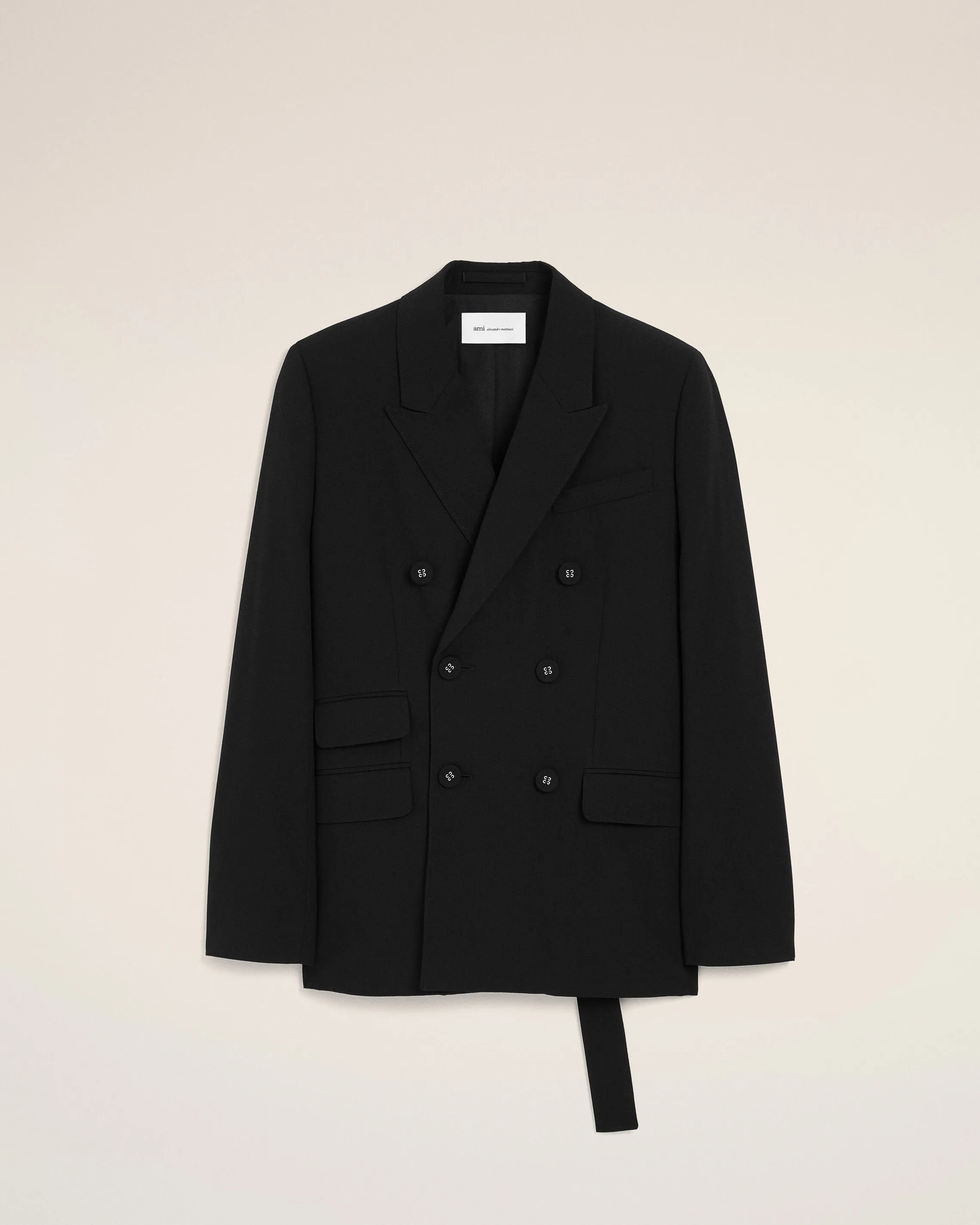 Veste noire double boutonnage en laine sold by Ami