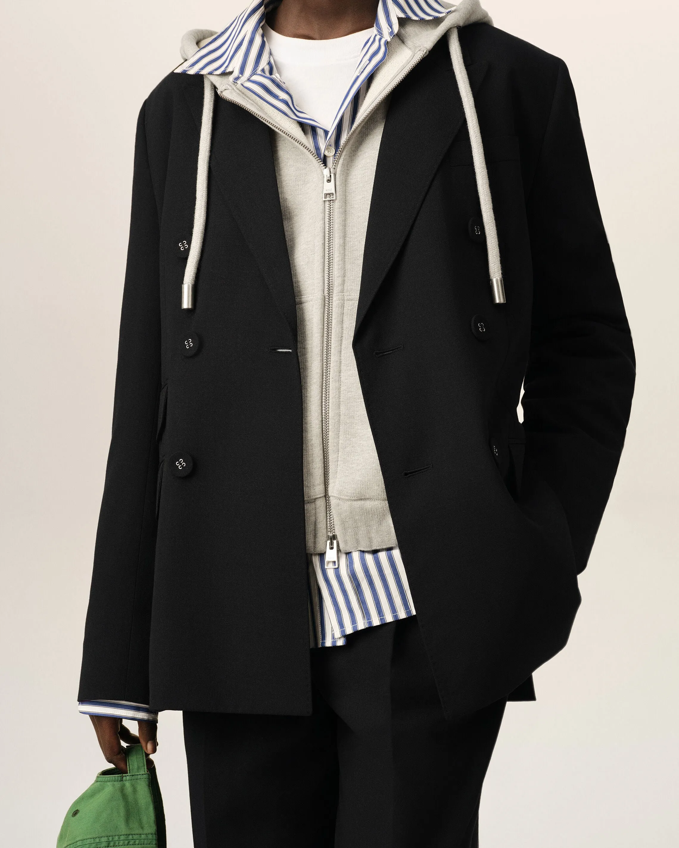 Veste noire double boutonnage en laine sold by Ami product image thumbnail 4