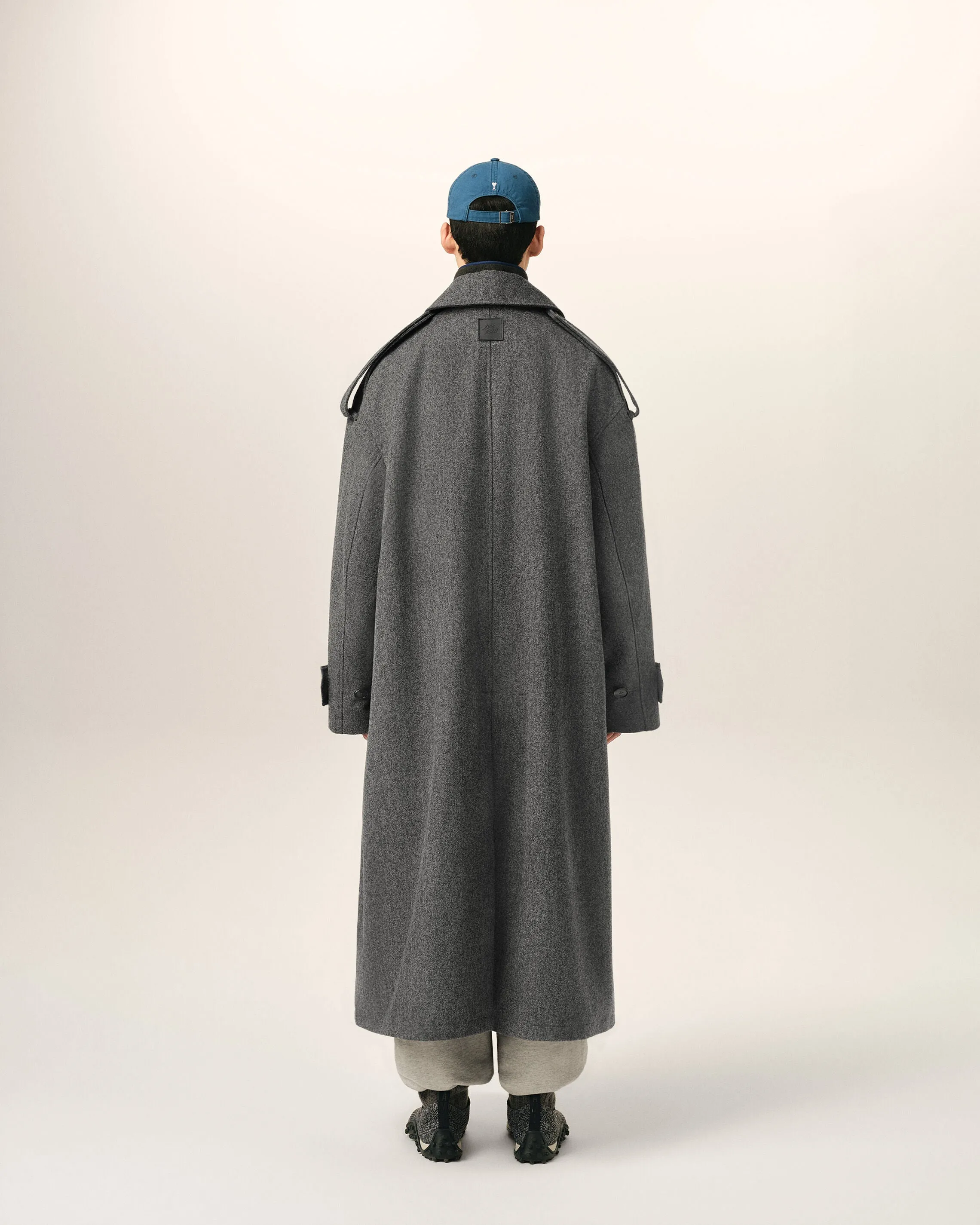 Trench coat gris en laine sold by Ami product image thumbnail 5