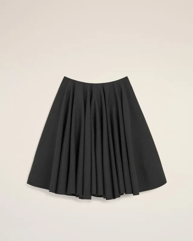 Jupe midi peplum grise en laine made by Ami