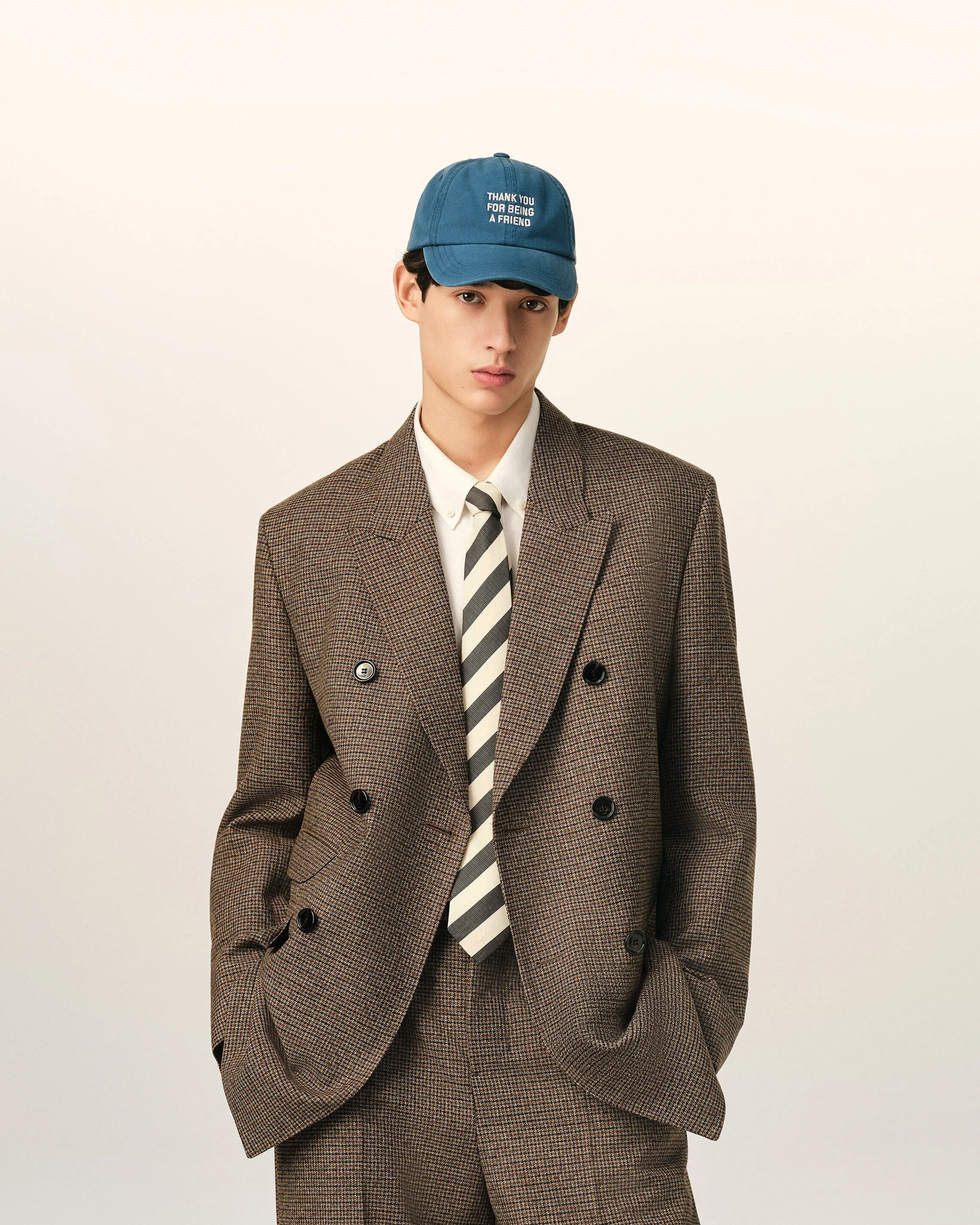 Veste marron pied de poule double boutonnage en laine sold by Ami product image thumbnail 3
