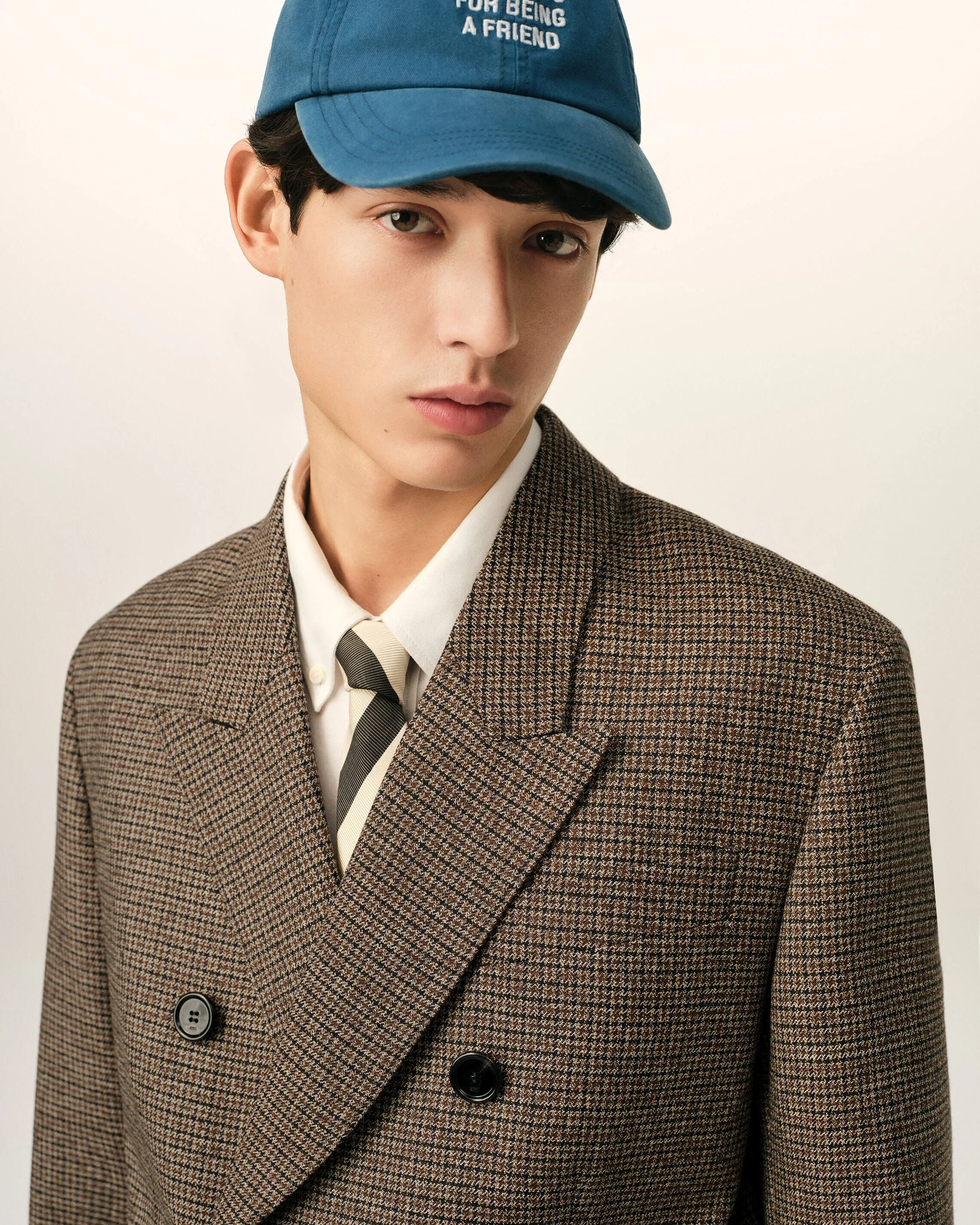 Veste marron pied de poule double boutonnage en laine sold by Ami product image thumbnail 4