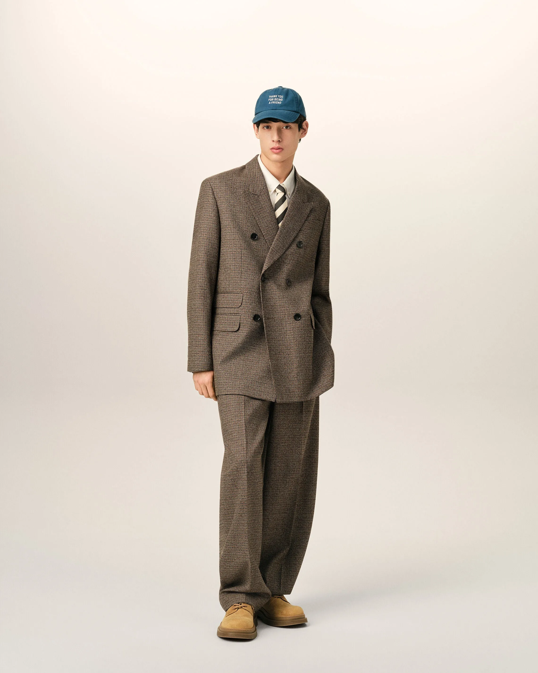 Veste marron pied de poule double boutonnage en laine sold by Ami product image thumbnail 2