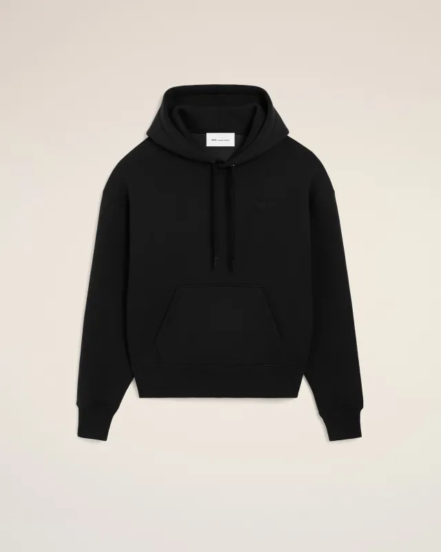 Hoodie noir en coton Ami de Coeur embossé made by Ami