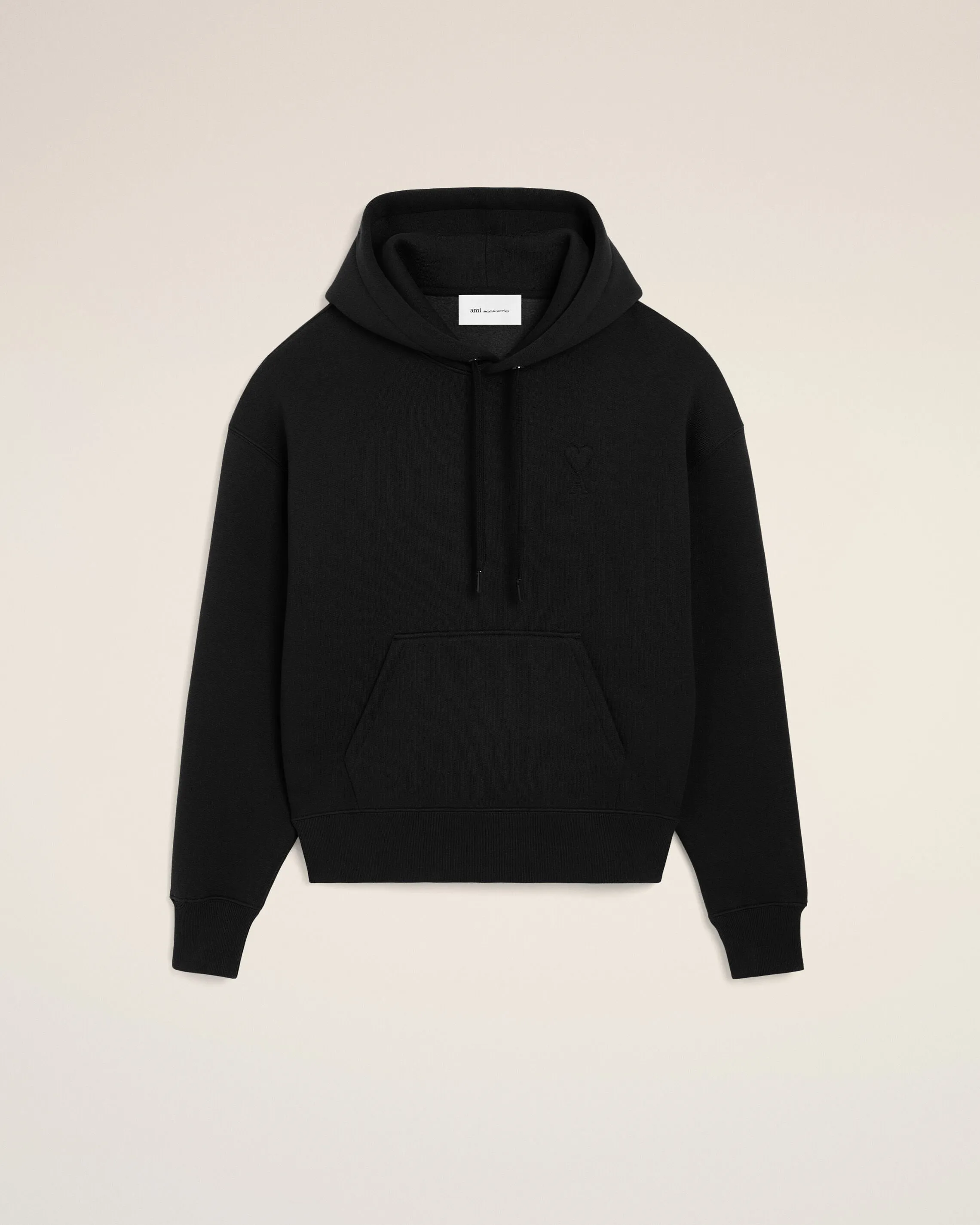 Hoodie noir en coton Ami de Coeur embossé sold by Ami