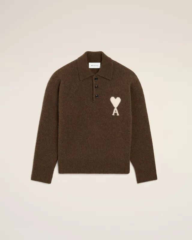 Polo marron en alpaga Ami de Coeur made by Ami