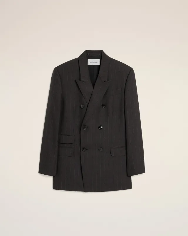 Veste rayée grise double boutonnage en laine made by Ami
