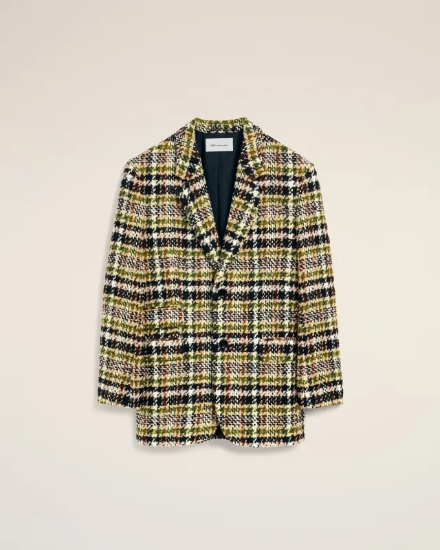 Veste simple boutonnage multicolore en tweed made by Ami