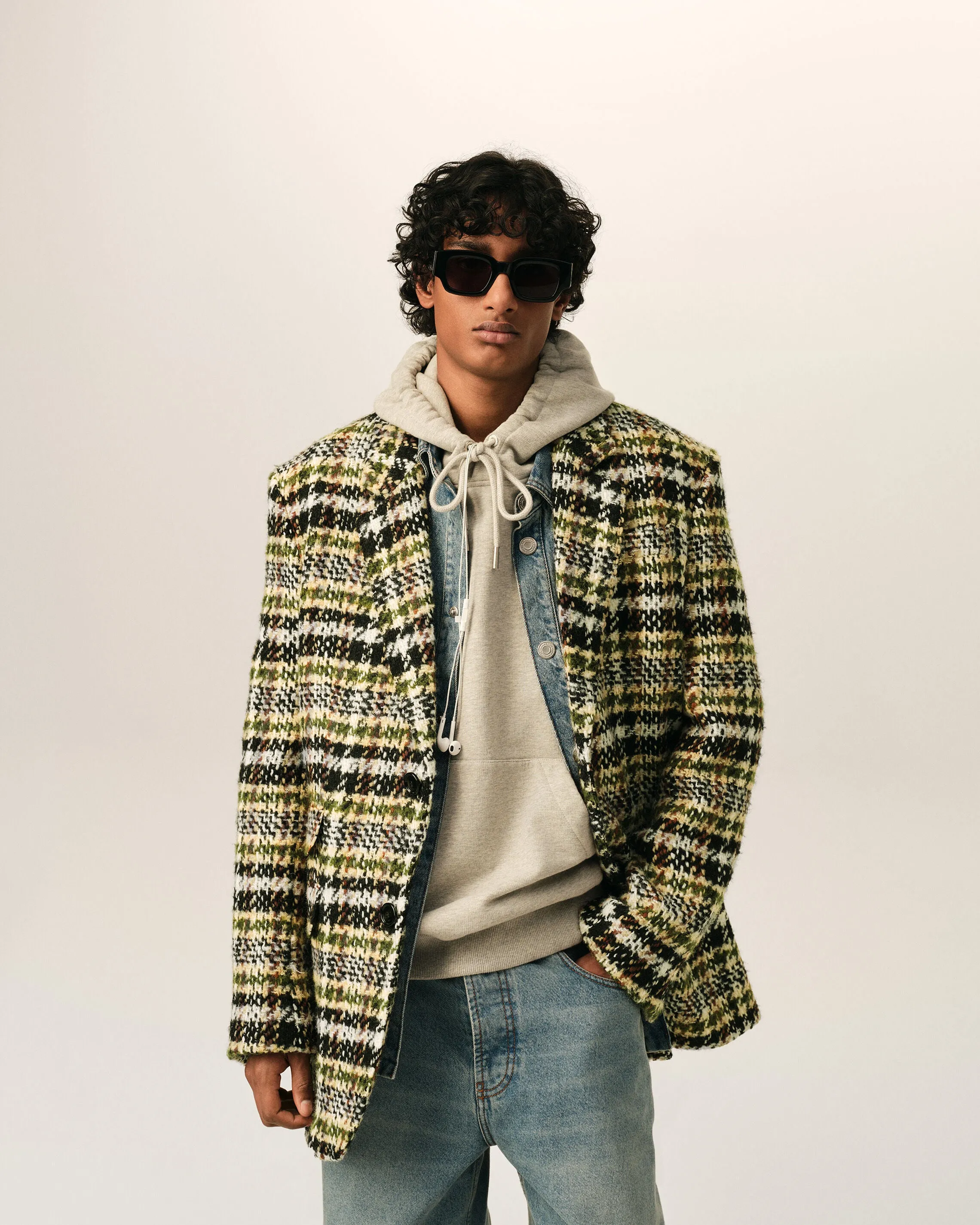 Veste simple boutonnage multicolore en tweed sold by Ami product image thumbnail 3