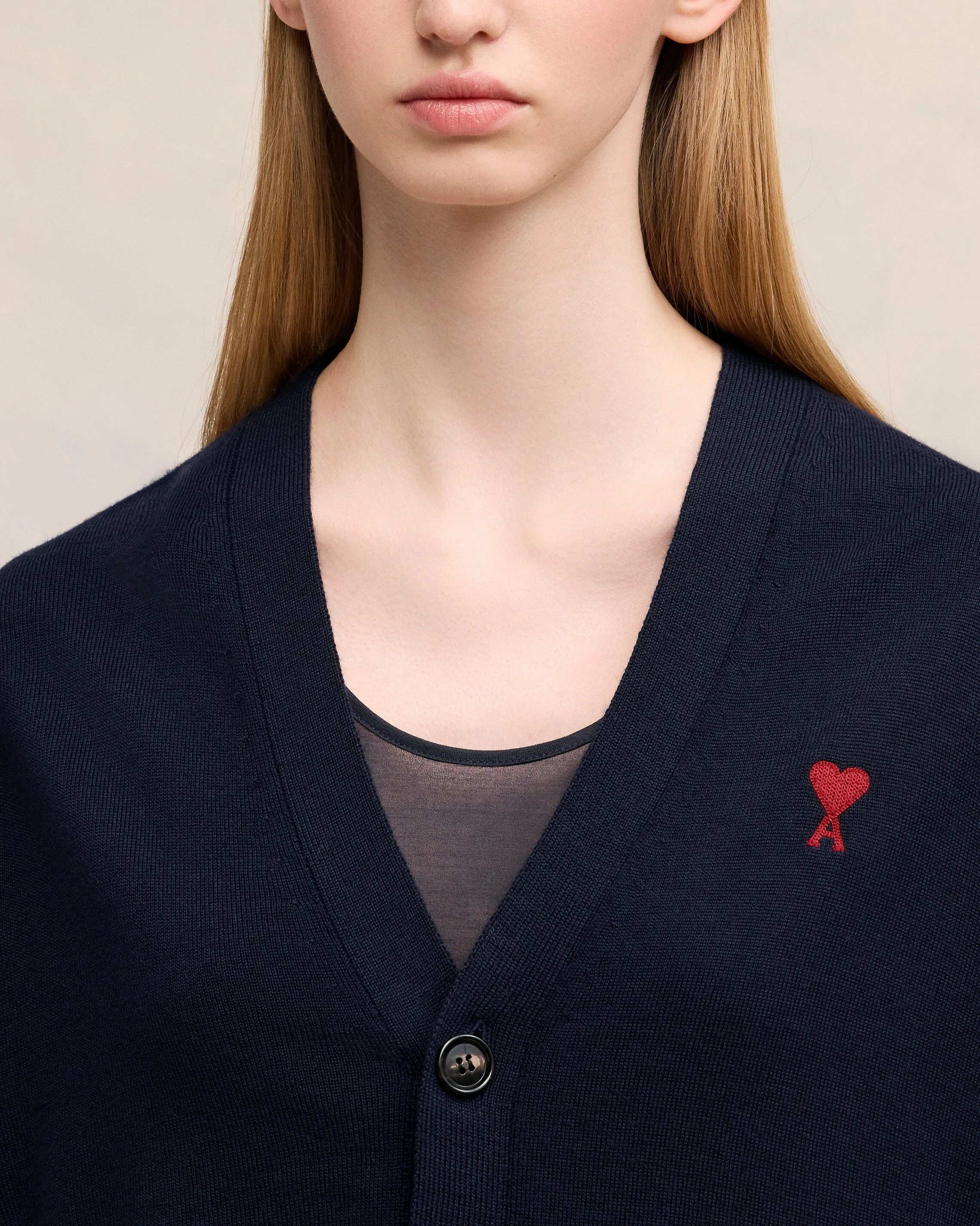 Cardigan Bleu Marine Ami de Coeur En Laine sold by Ami product image thumbnail 4