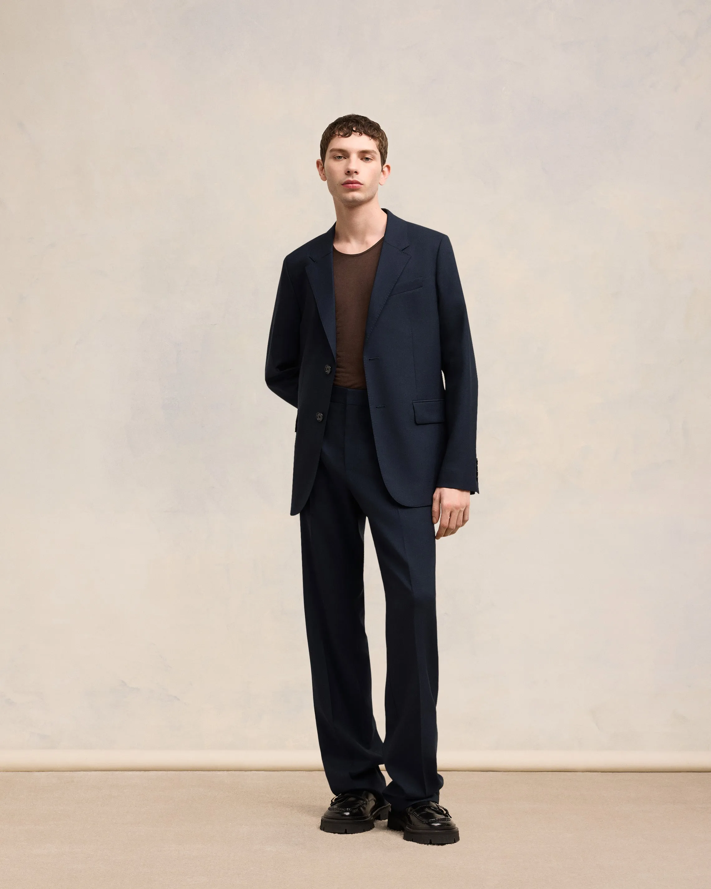 Veste Bleue Deux Boutons En Laine sold by Ami