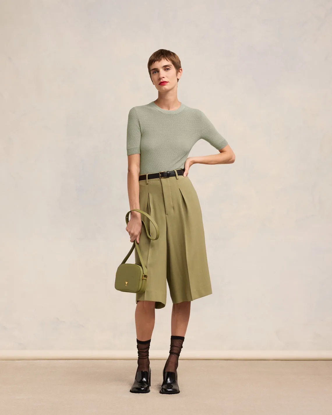 T-shirt Col Rond Crop Bouclé sold by Ami