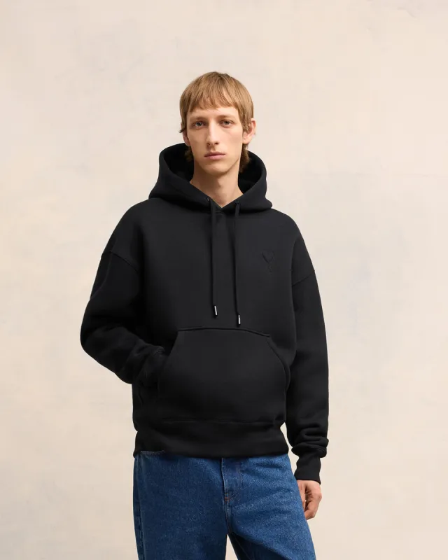 Hoodie Noir Ami de Coeur En Coton sold by Ami