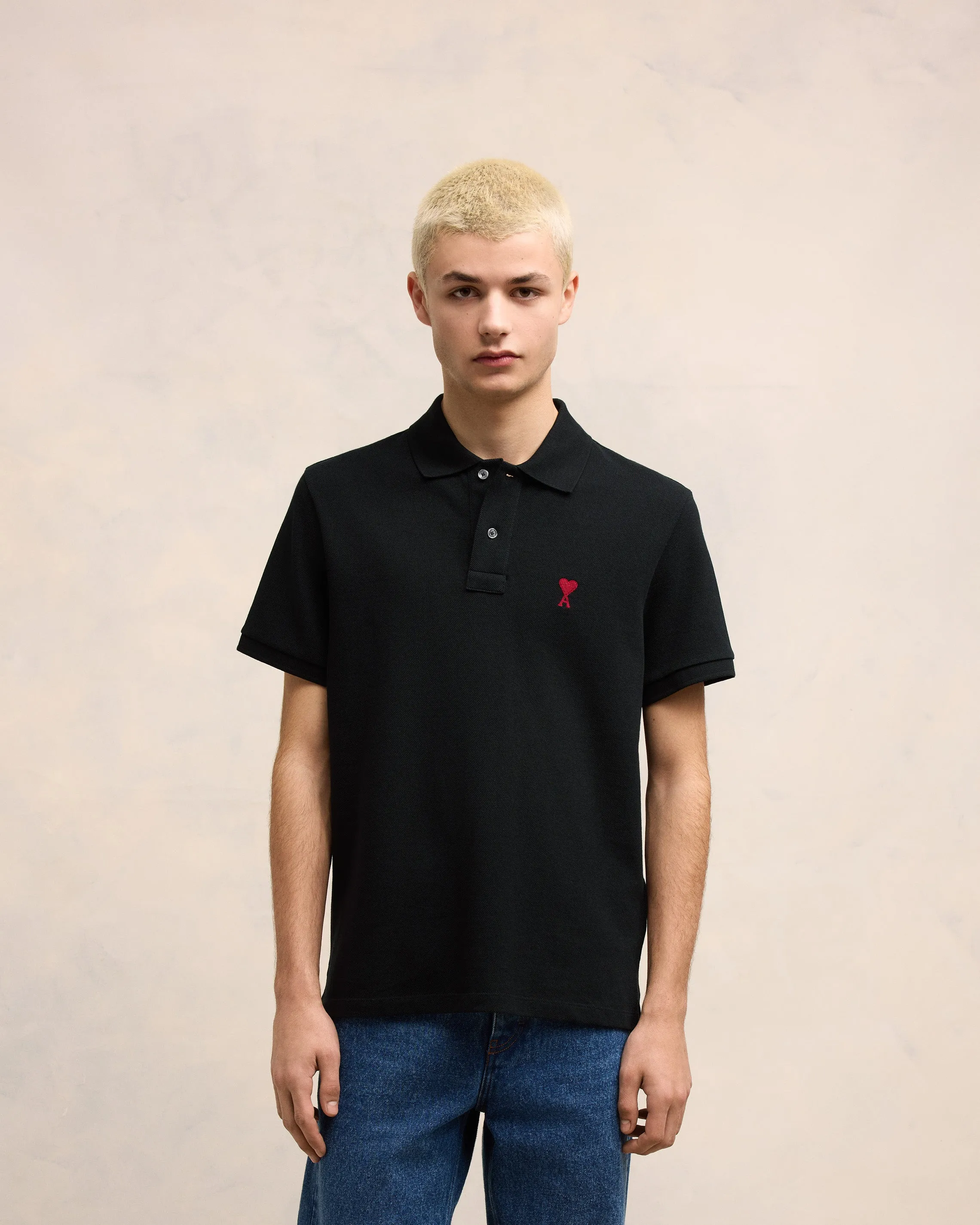 Polo noir en coton Ami de Coeur sold by Ami product image thumbnail 3