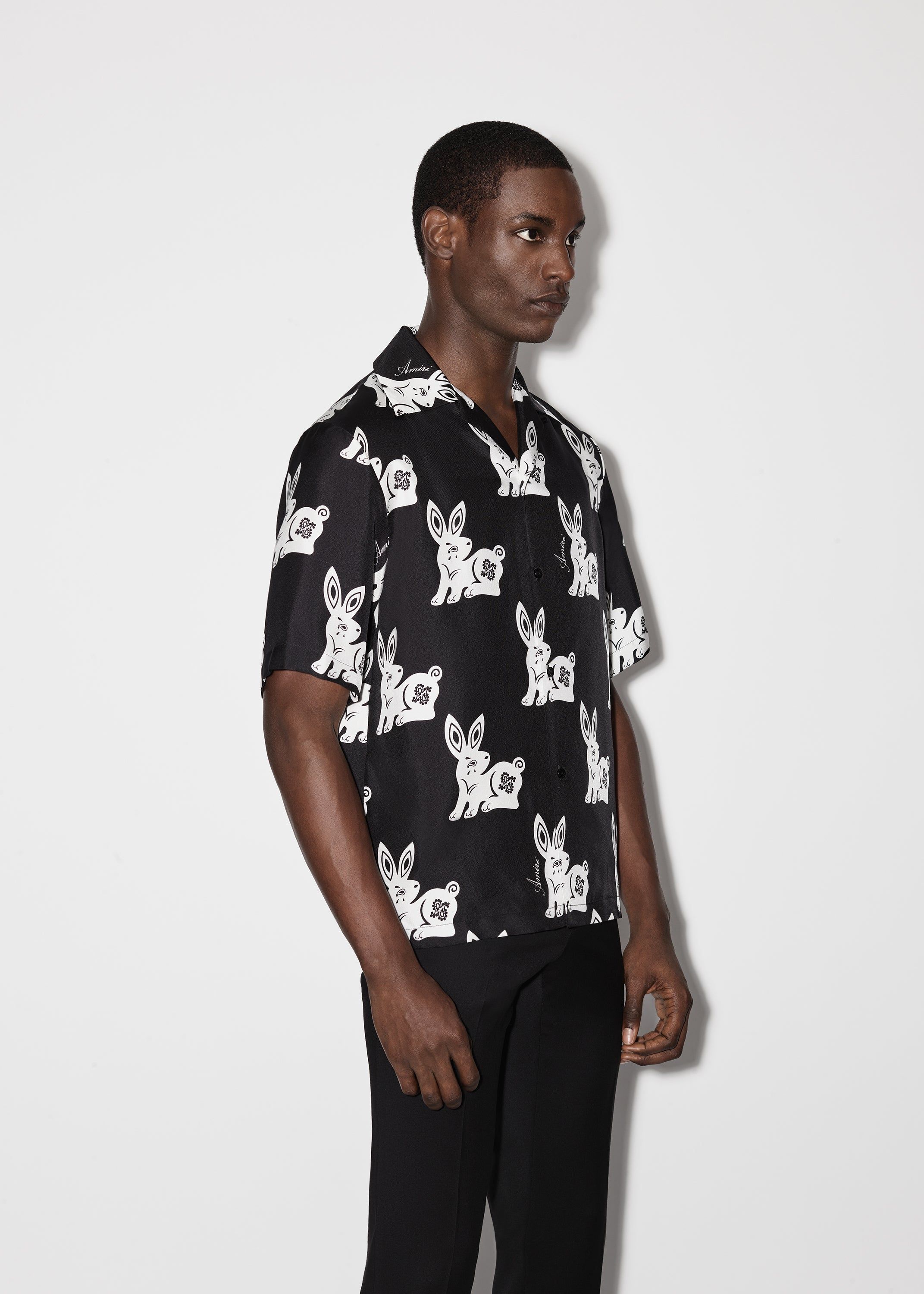 RABBIT ALLOVER BOWLING SHIRT - BLACK_WHITE sold by AMIRI product image thumbnail 3