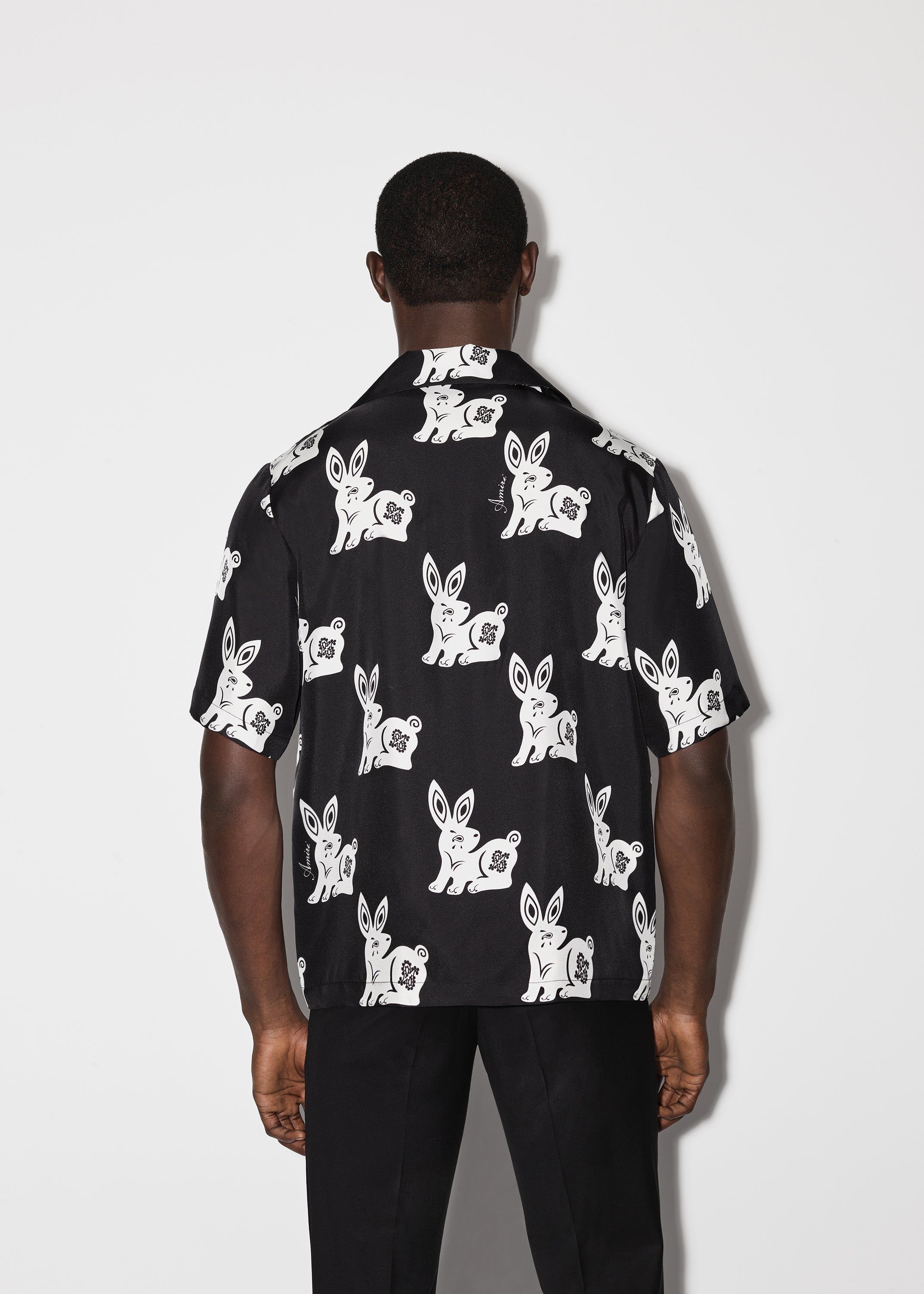 RABBIT ALLOVER BOWLING SHIRT - BLACK_WHITE sold by AMIRI product image thumbnail 4