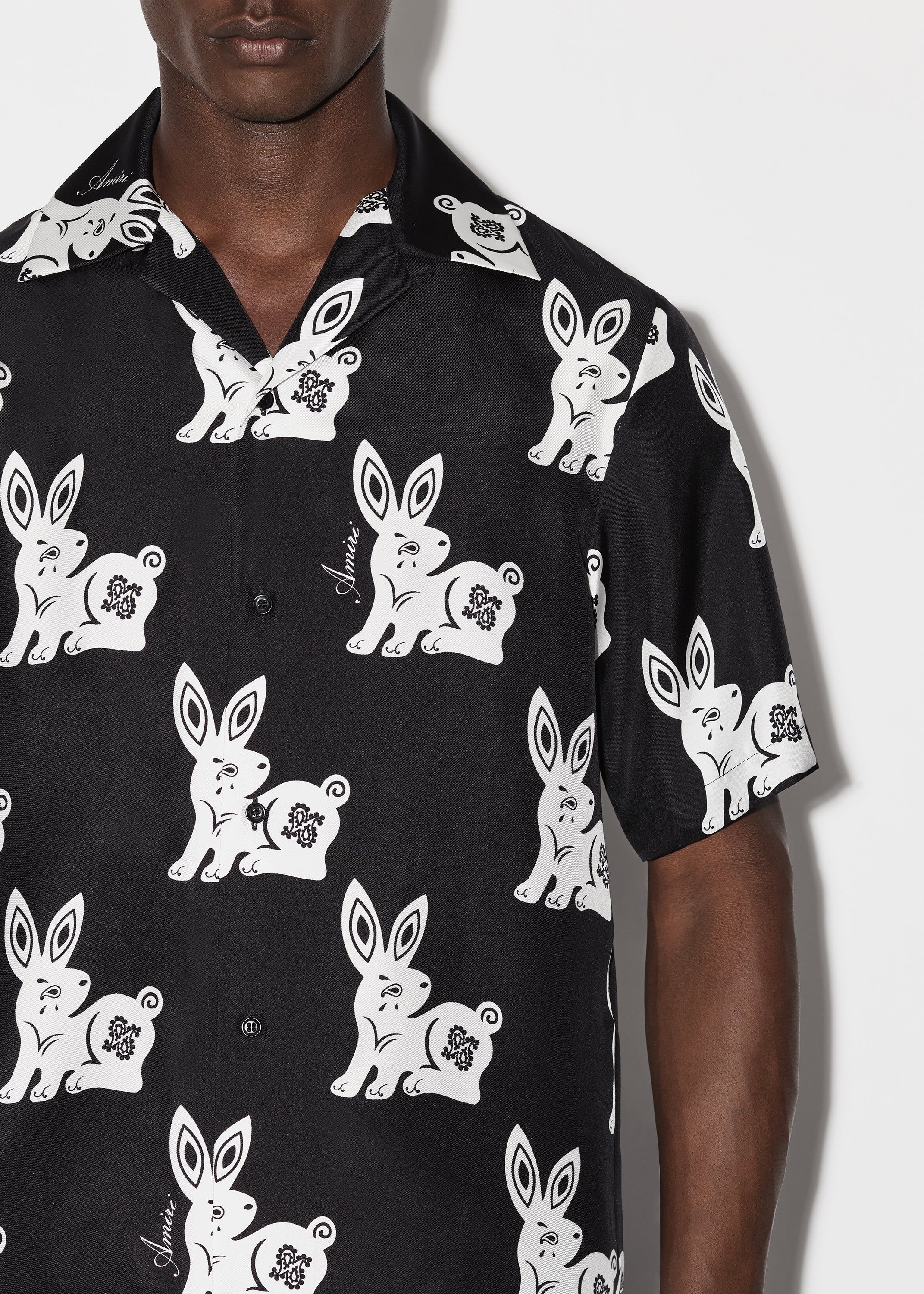 RABBIT ALLOVER BOWLING SHIRT - BLACK_WHITE sold by AMIRI product image thumbnail 5