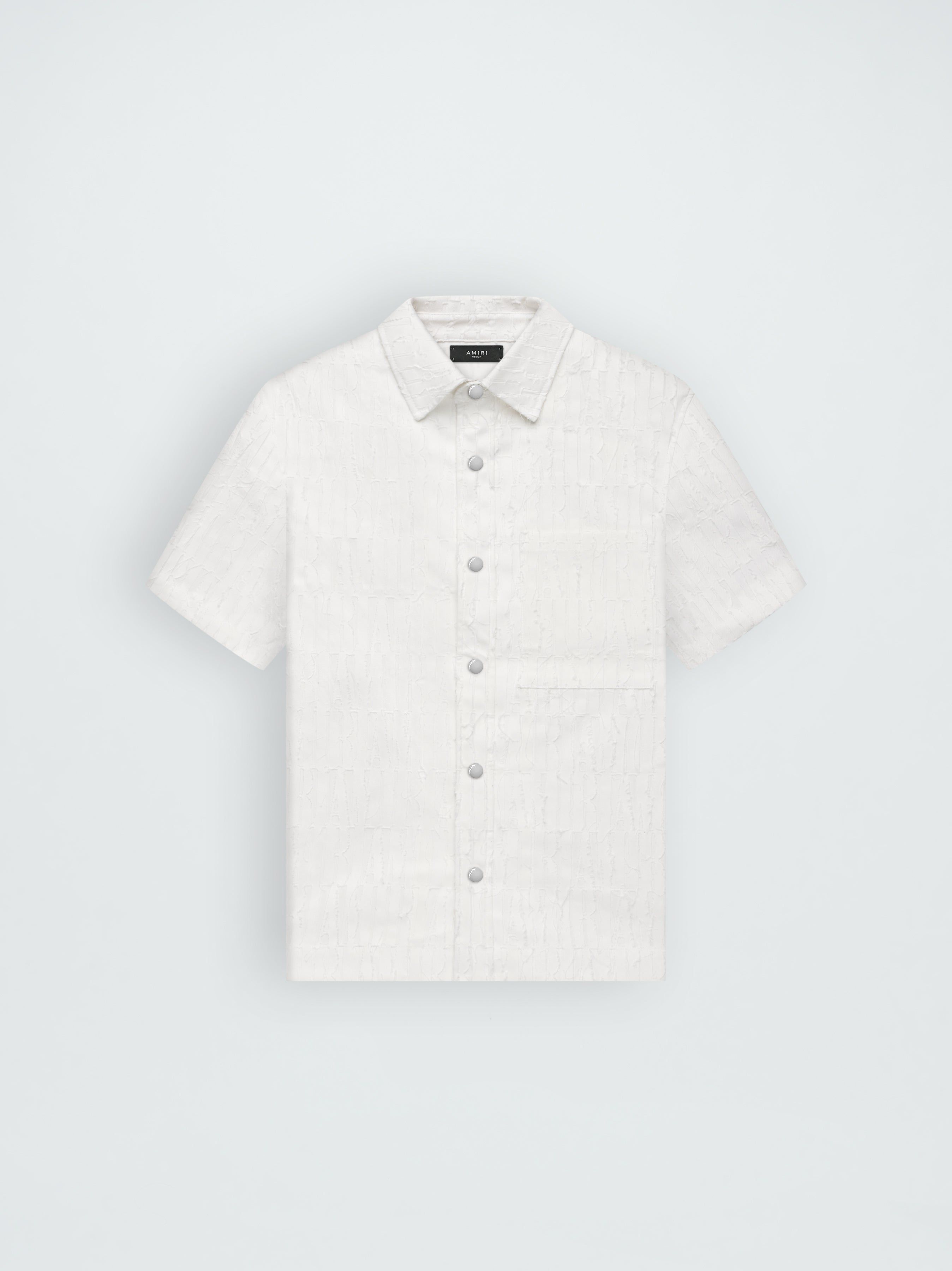 AMIRI BURNOUT BOWLING SHIRT - WHITE sold by AMIRI