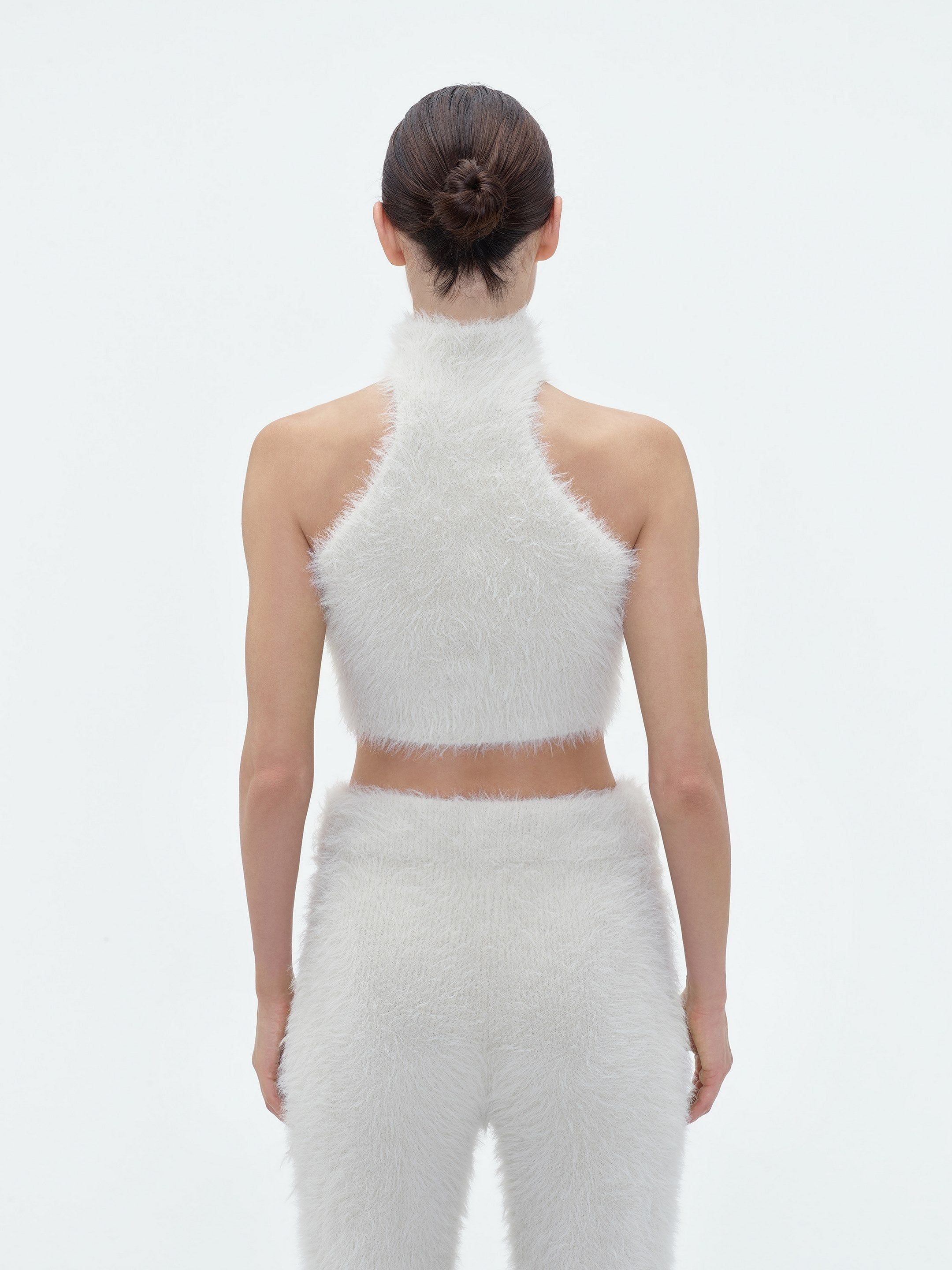 WOMEN - FURRY MOCK NECK HALTER TOP - SAND sold by AMIRI product image thumbnail 4