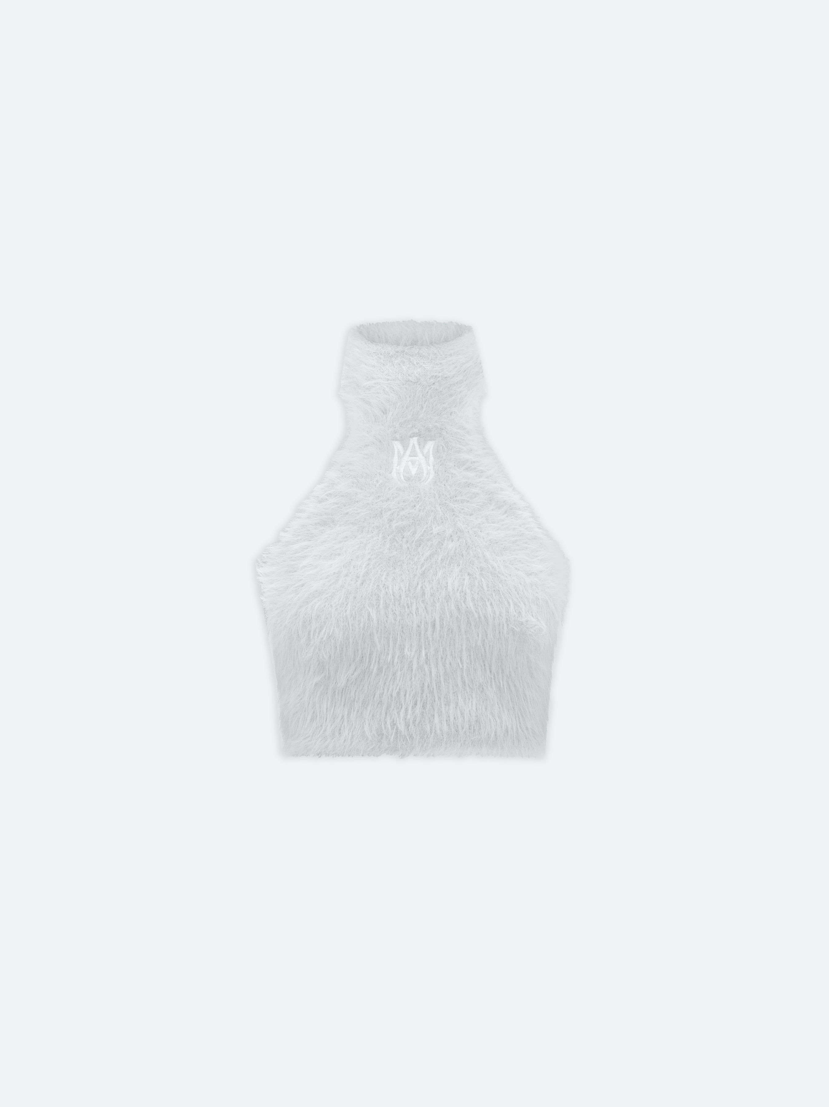 WOMEN - FURRY MOCK NECK HALTER TOP - SAND sold by AMIRI