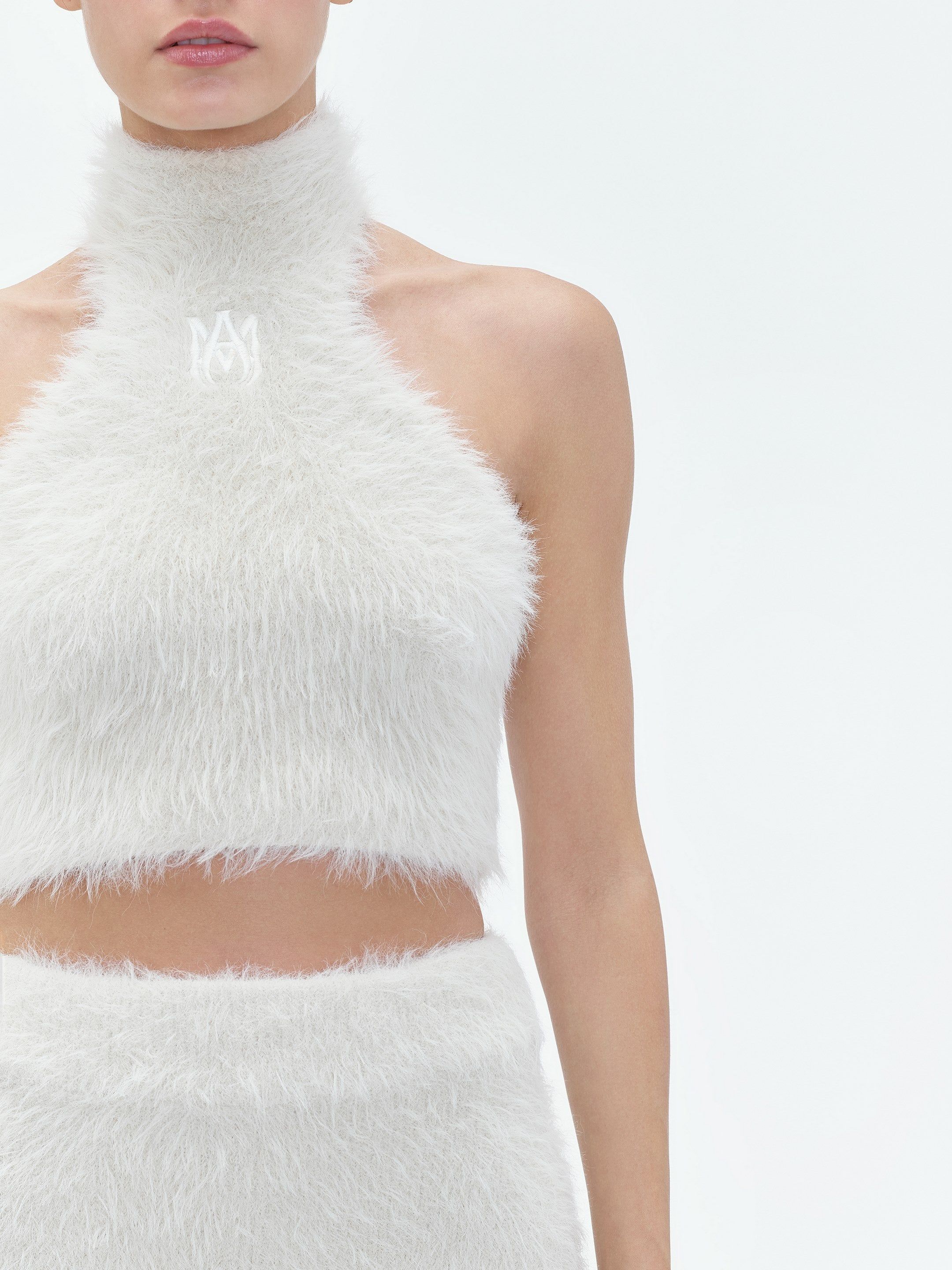 WOMEN - FURRY MOCK NECK HALTER TOP - SAND sold by AMIRI product image thumbnail 5