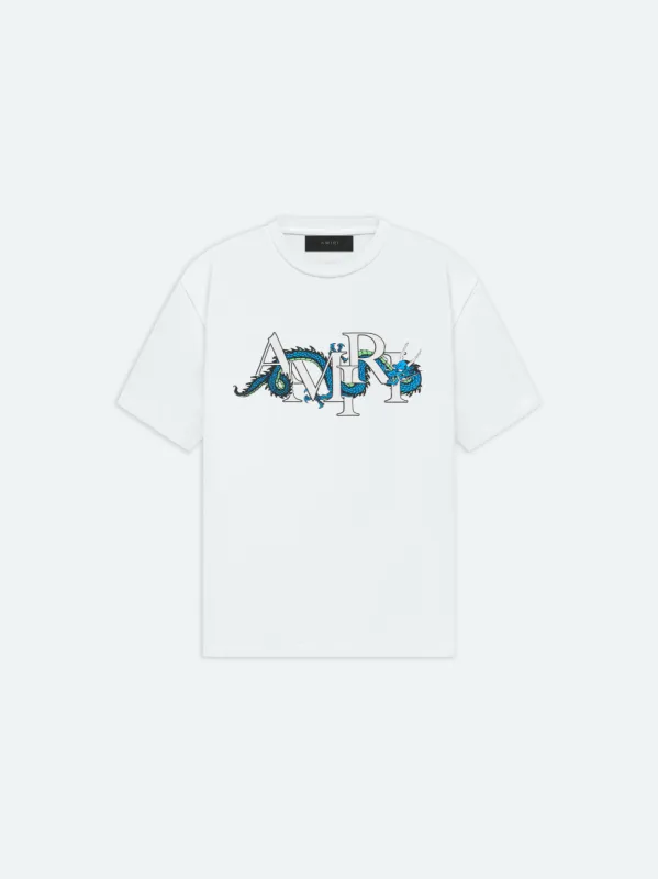CHINESE NEW YEAR DRAGON TEE - White sold by AMIRI