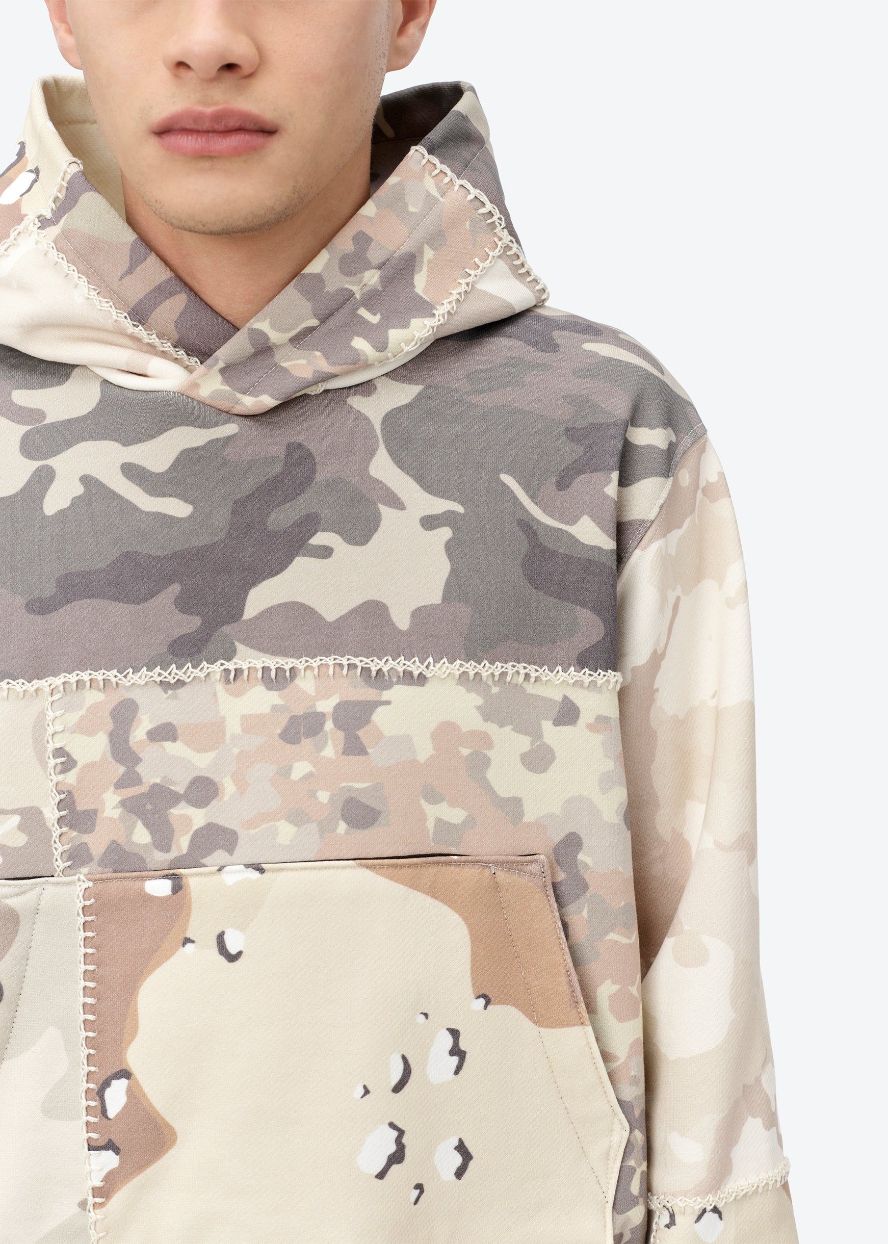 FITTED PATCHWORK CAMO HOODIE - Camo sold by AMIRI product image thumbnail 5