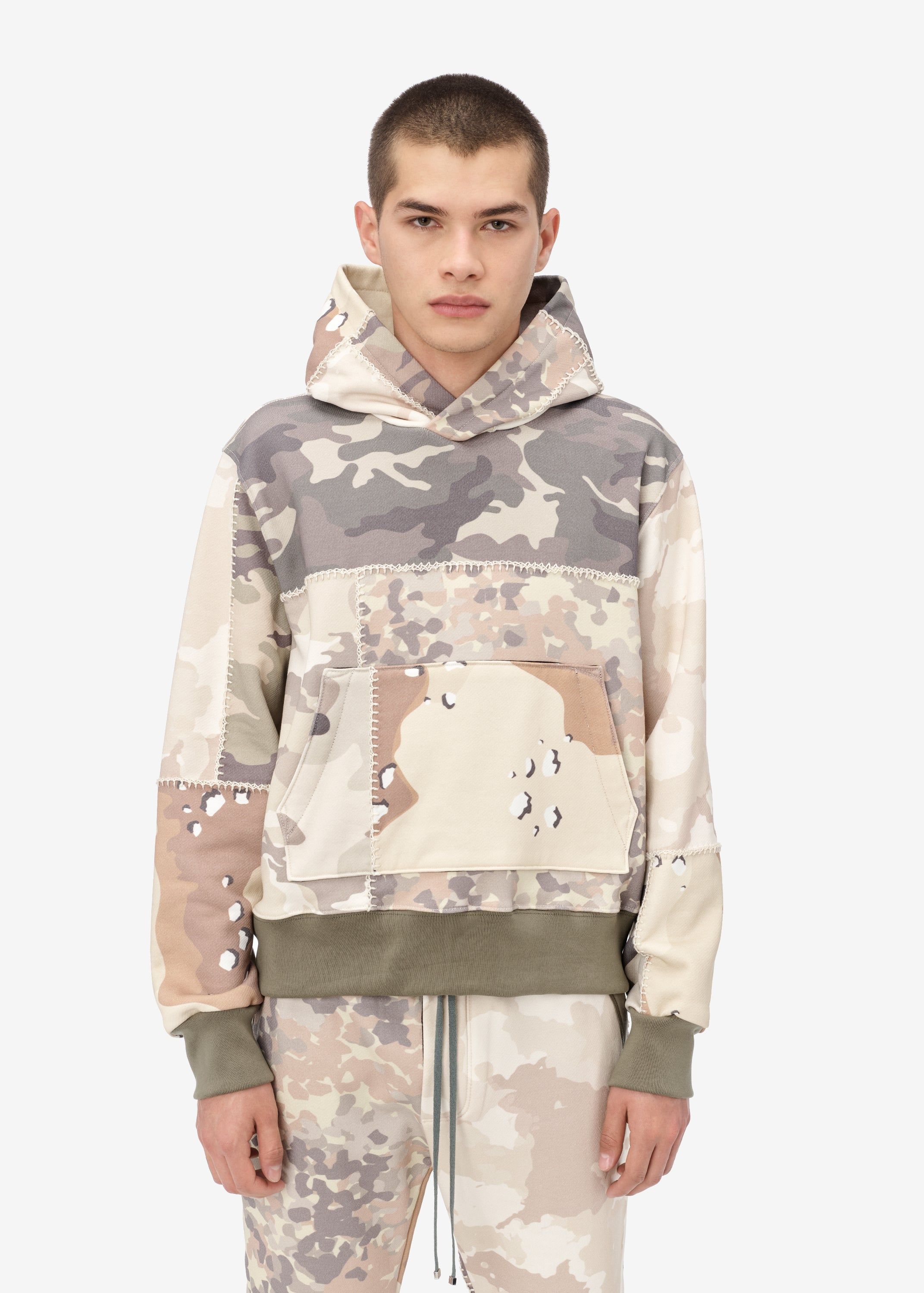 FITTED PATCHWORK CAMO HOODIE - Camo sold by AMIRI product image thumbnail 2