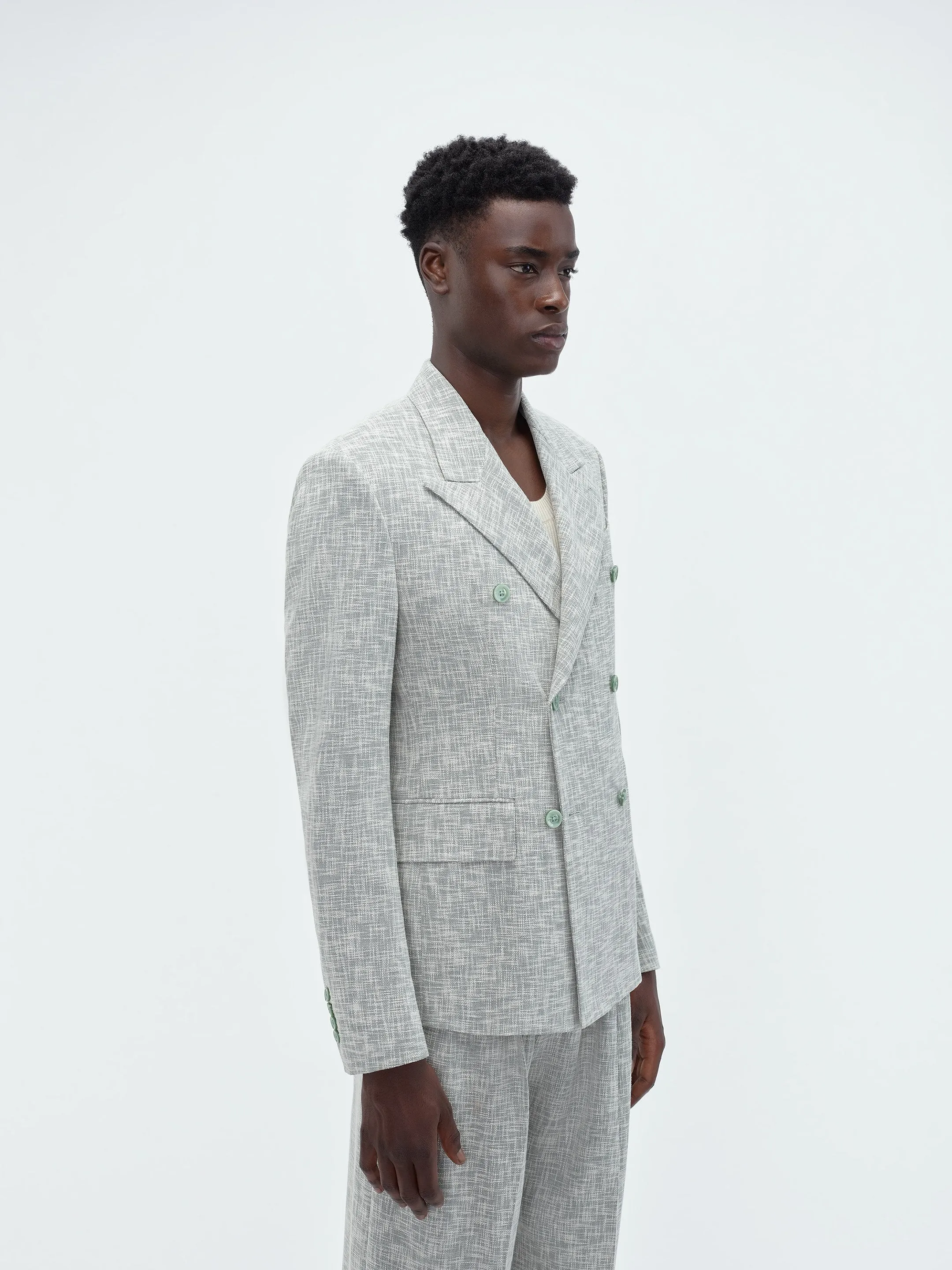 CROSSHATCH DOUBLE-BREASTED BLAZER - Seacrest sold by AMIRI product image thumbnail 4