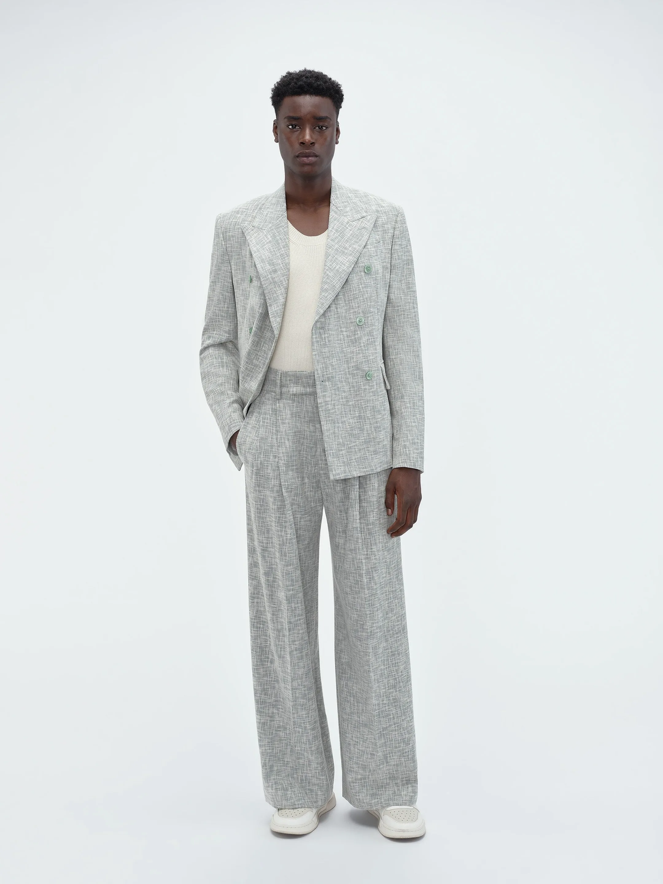 CROSSHATCH DOUBLE-BREASTED BLAZER - Seacrest sold by AMIRI product image thumbnail 2