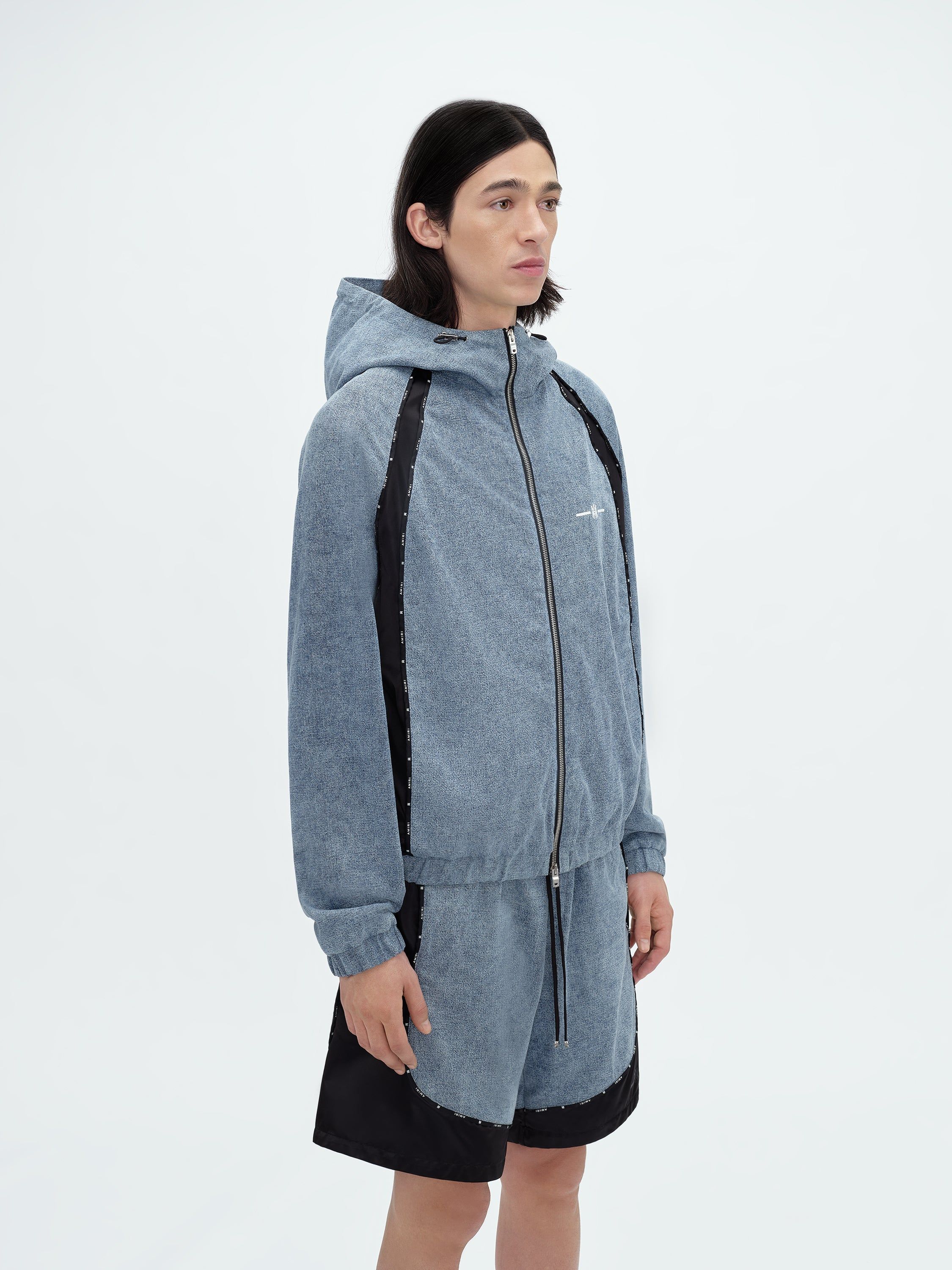 SATIN/DENIM TRACK JACKET - LIGHT INDIGO sold by AMIRI product image thumbnail 3