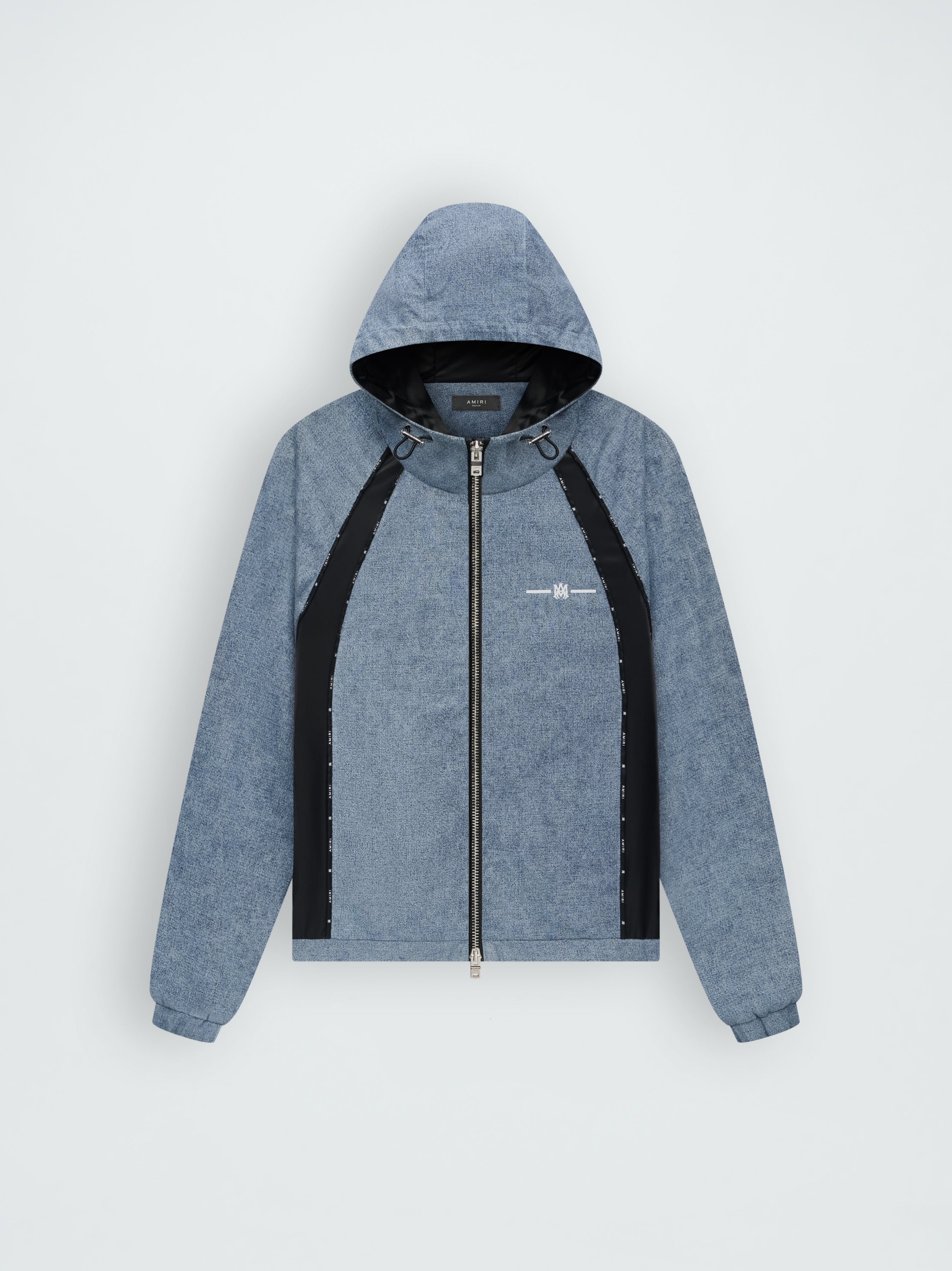 SATIN/DENIM TRACK JACKET - LIGHT INDIGO sold by AMIRI