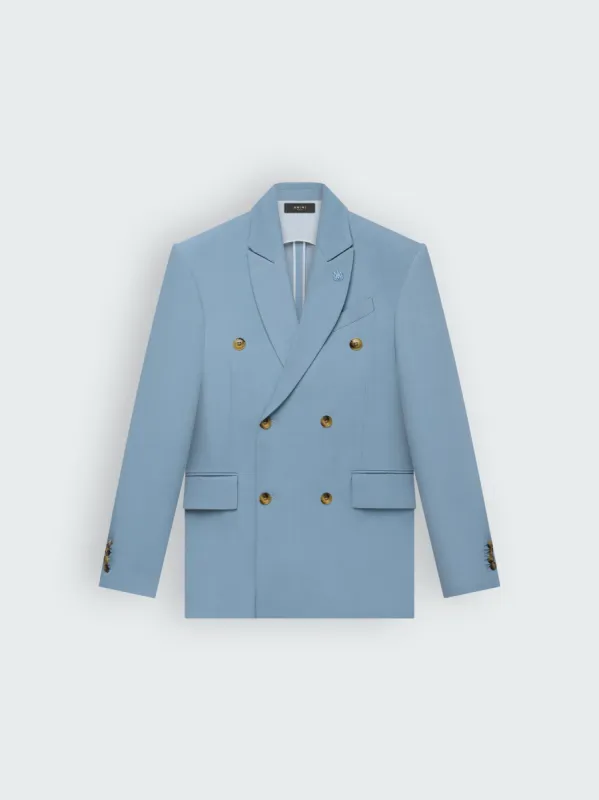 RELAXED DOUBLE BUTTON BLAZER - BABY BLUE sold by AMIRI
