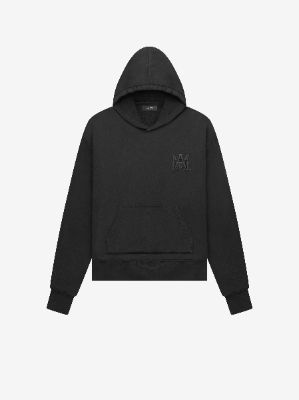 EXCLUSIVE M.A. FITTED HOODIE - BLACK / BLACK sold by AMIRI