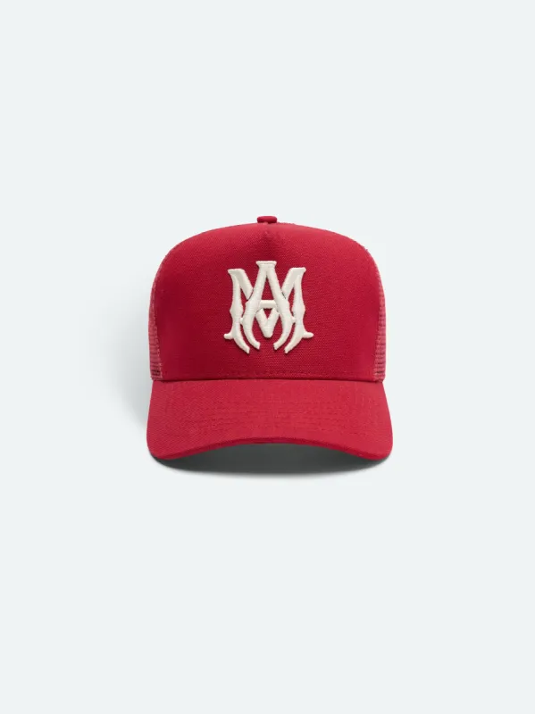 MA LOGO TRUCKER HAT - RED sold by AMIRI