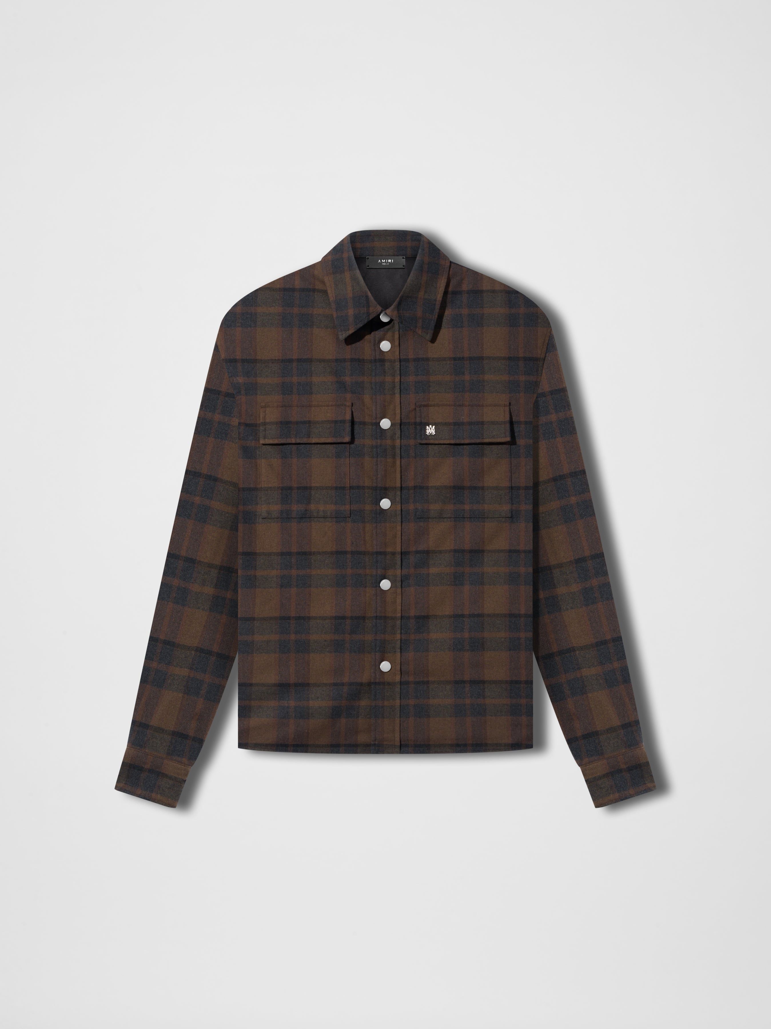 PLAID PADDED OVERSHIRT - BROWN sold by AMIRI