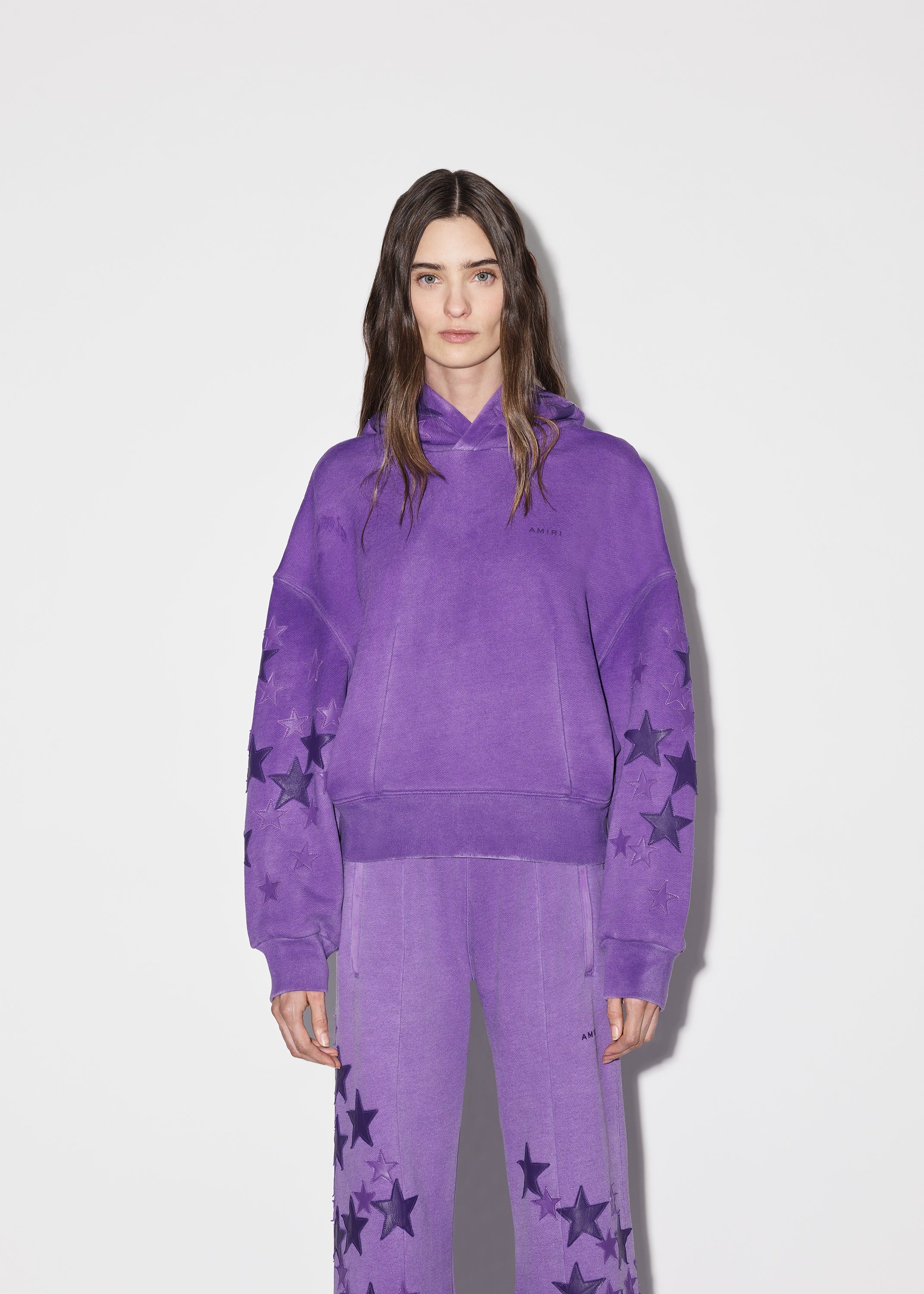 WOMEN - STARS CROPPED HOODIE - PURPLE sold by AMIRI product image thumbnail 3