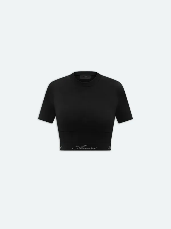 WOMEN - WOMEN'S SEAMLESS S/S TOP - Black sold by AMIRI