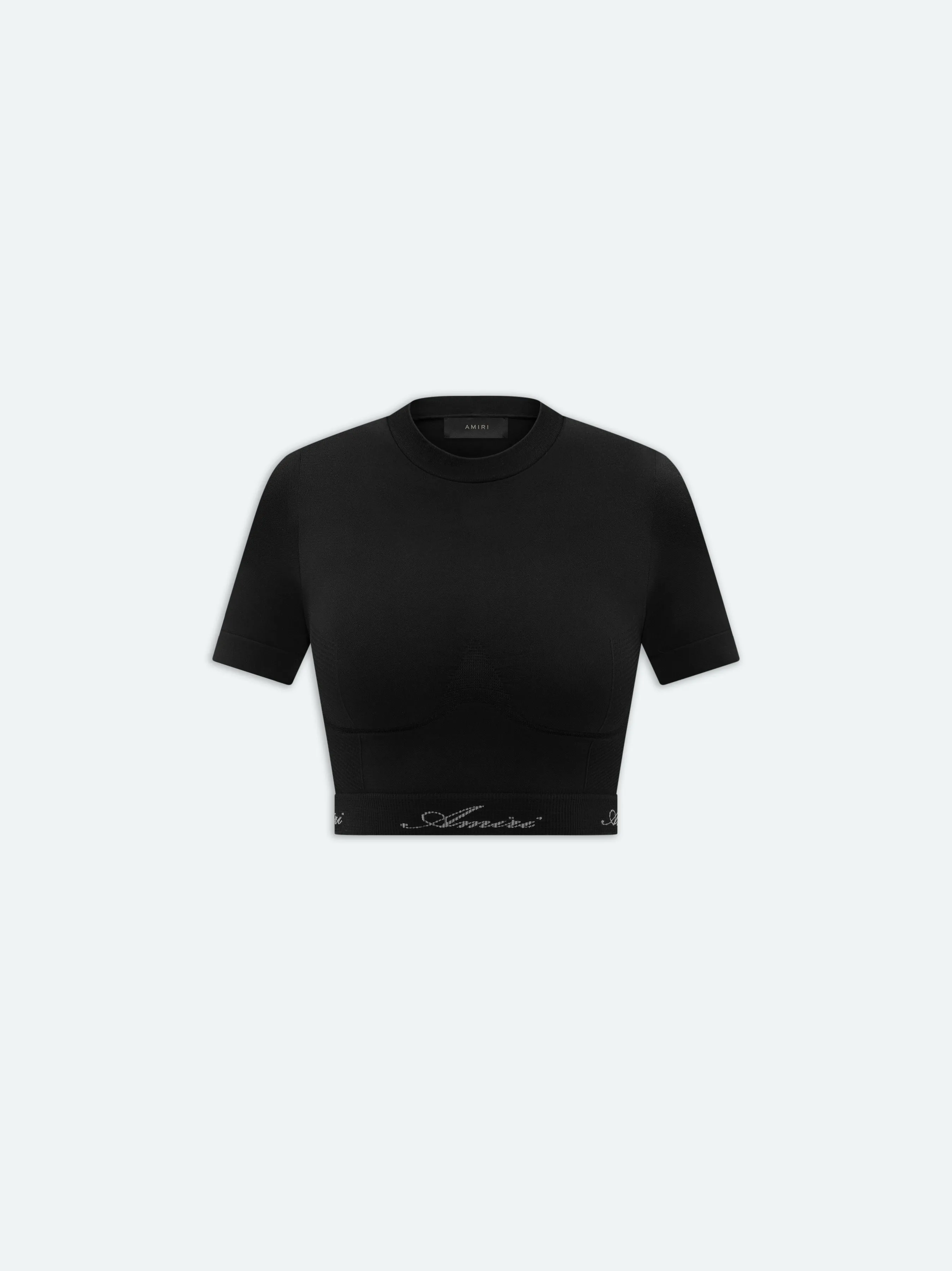 WOMEN - WOMEN'S SEAMLESS S/S TOP - Black sold by AMIRI